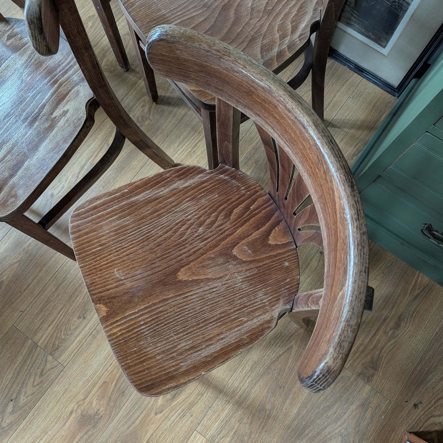 Six Vintage Belgian Bistro Chairs