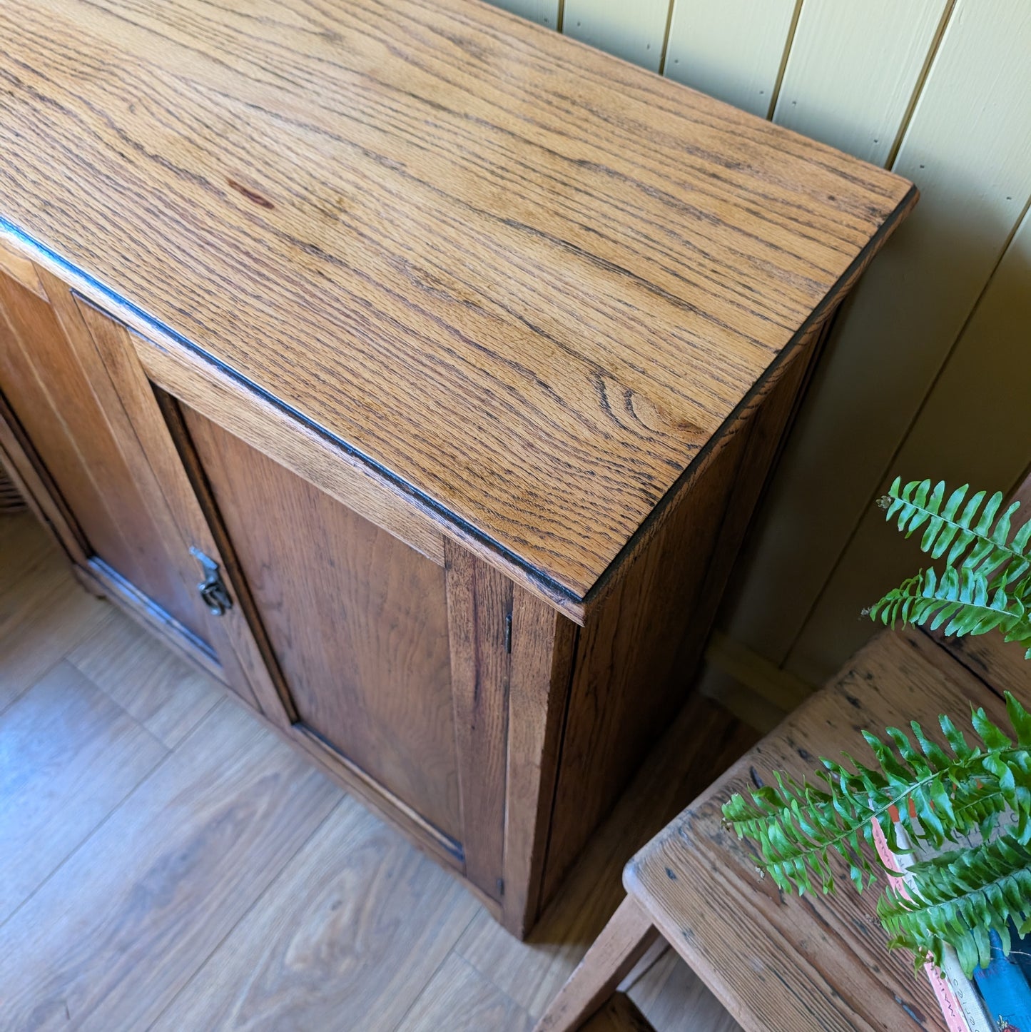 Antique Oak Shoe Cupboard
