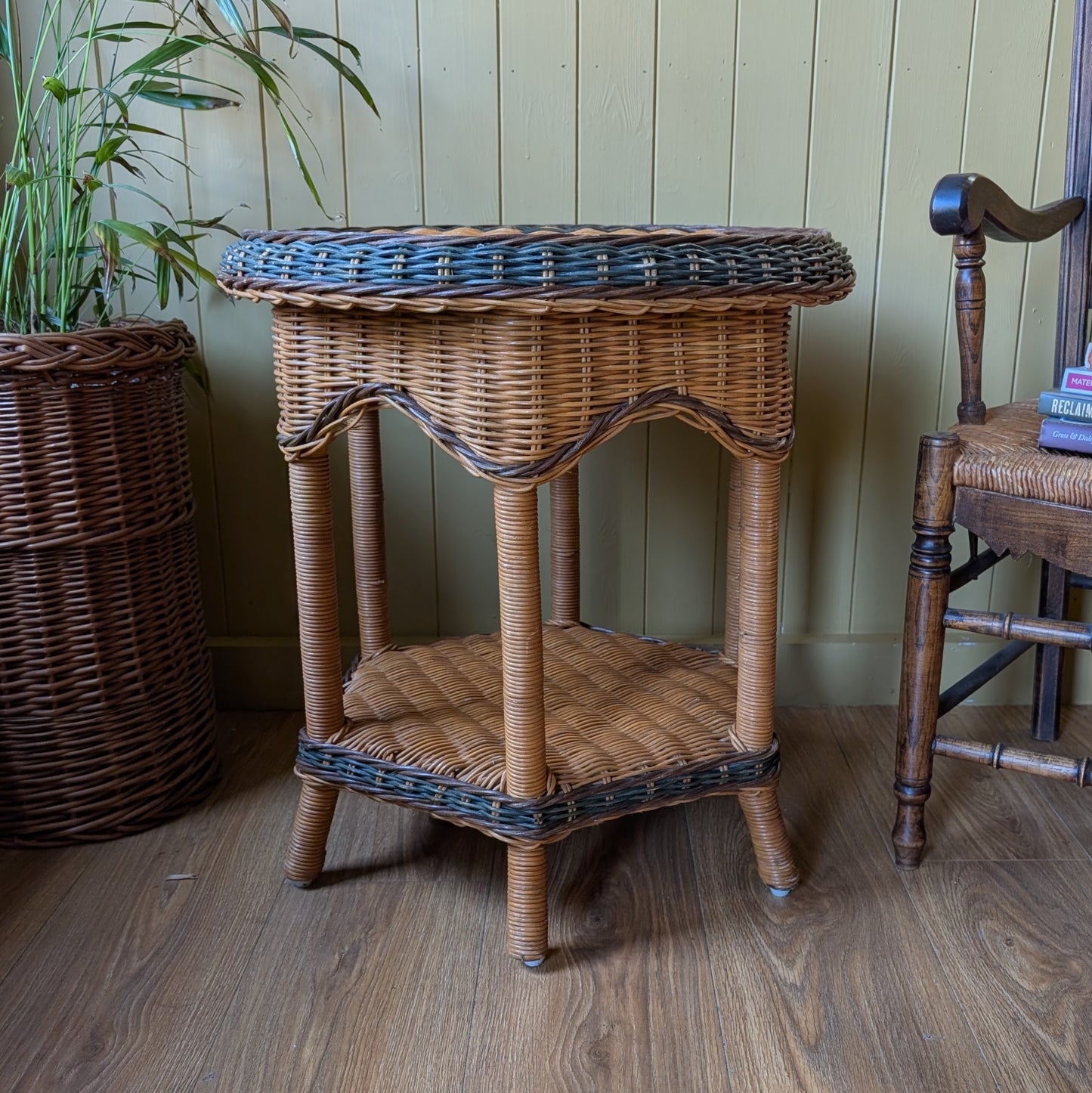 Vintage Wicker Side Table