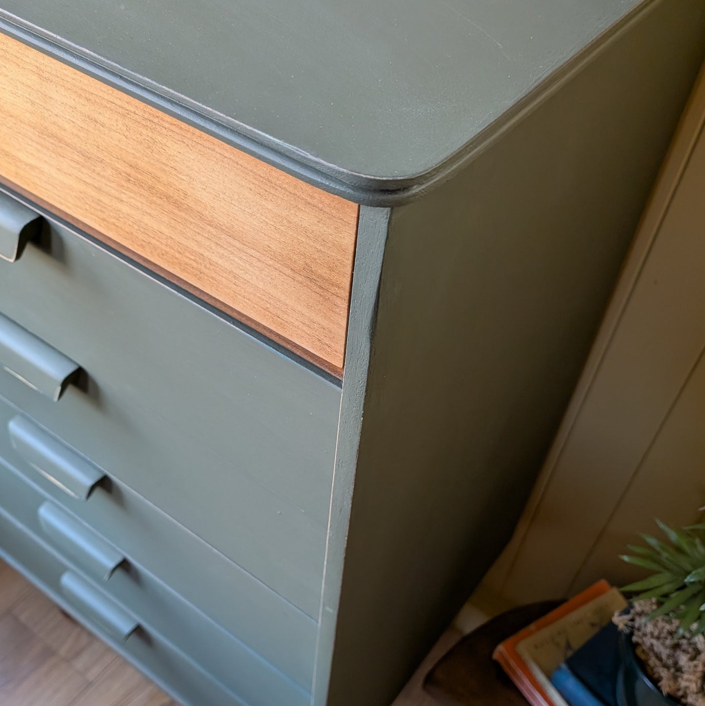 Tall Painted Mid Century Chest of Drawers