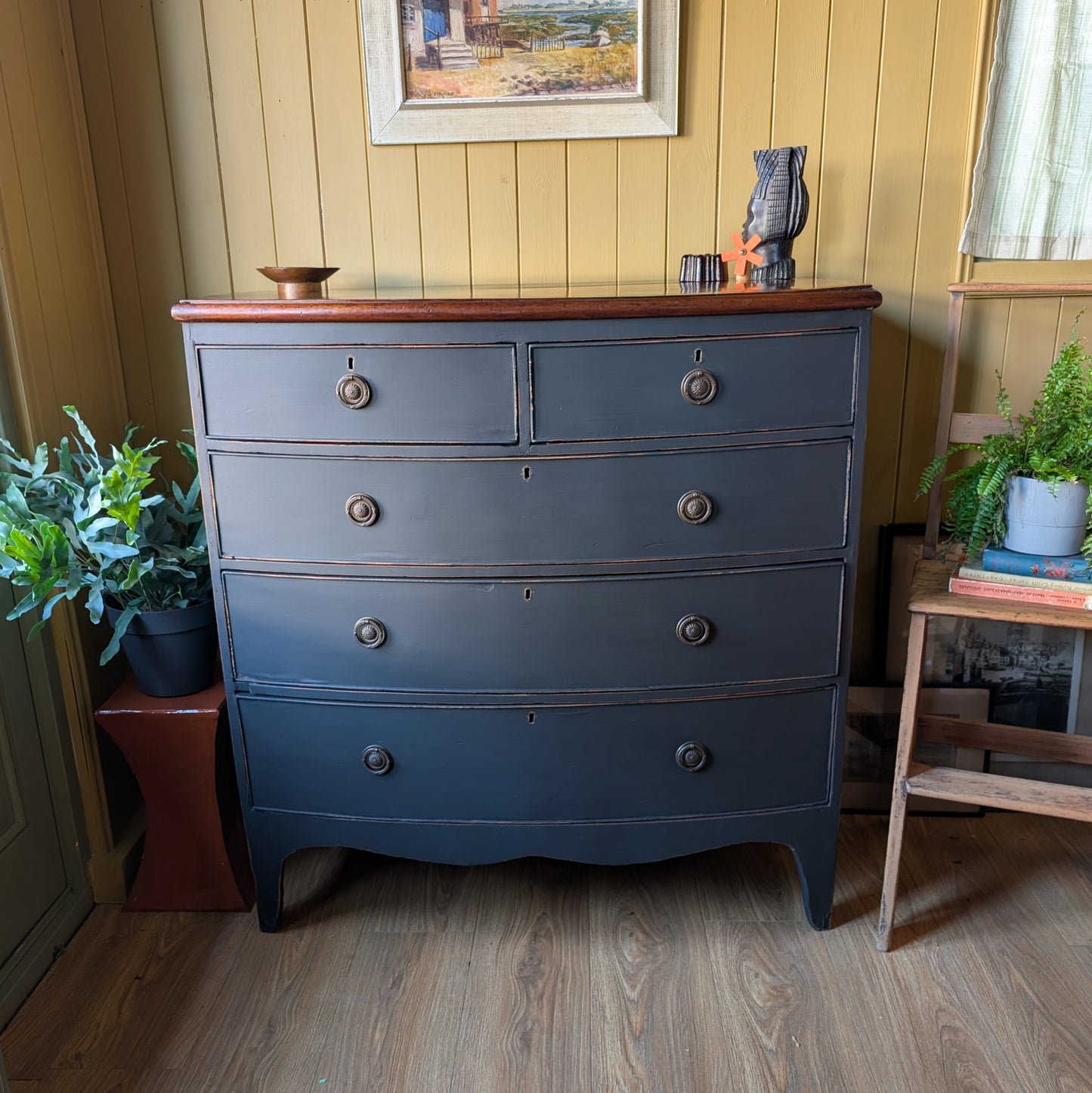 Painted Georgian Bow Front Chest of Drawers
