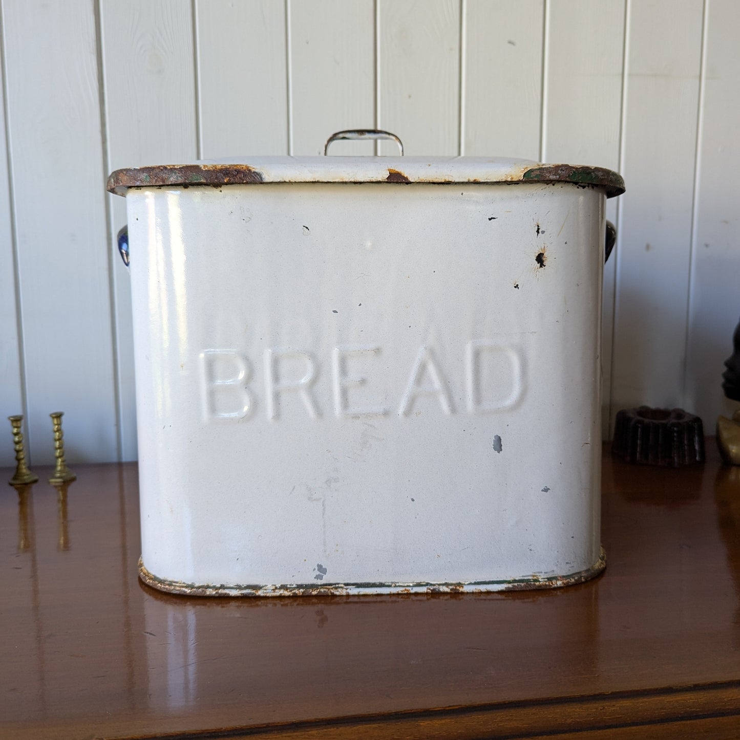 Vintage Enamel Bread Bin