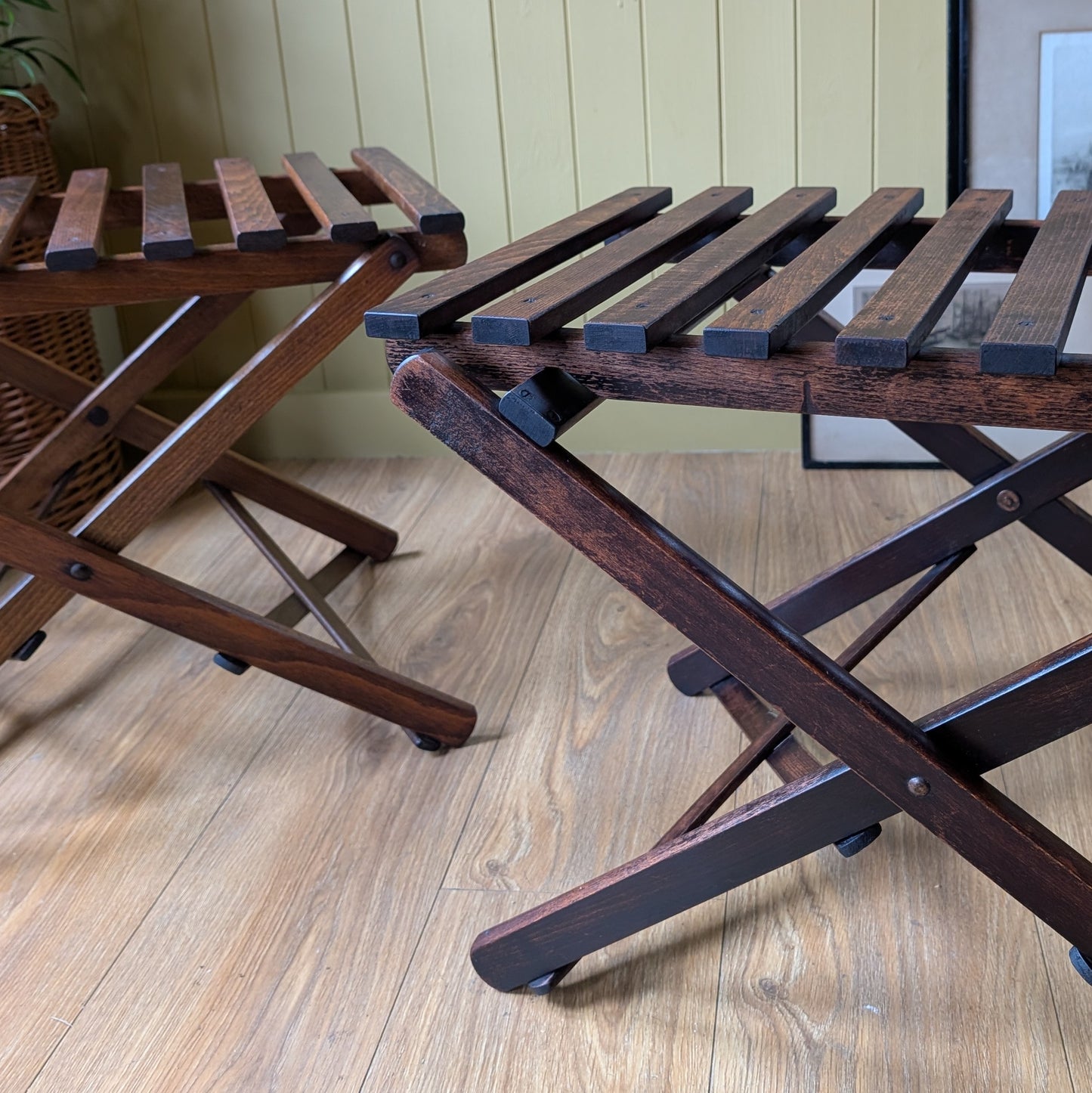Pair of Antique Folding Luggage Stands