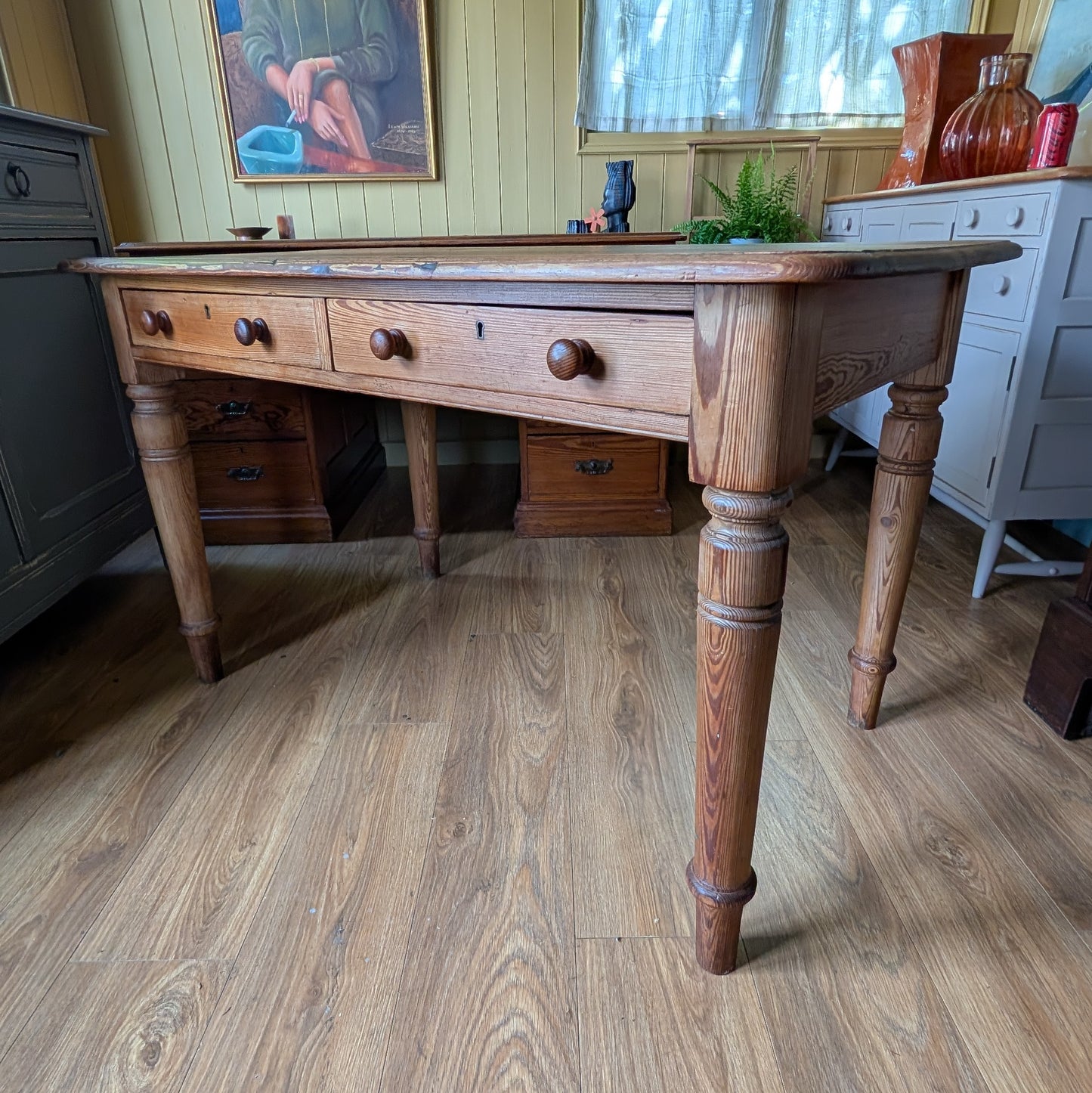 Victorian Pine Farmhouse Kitchen Table