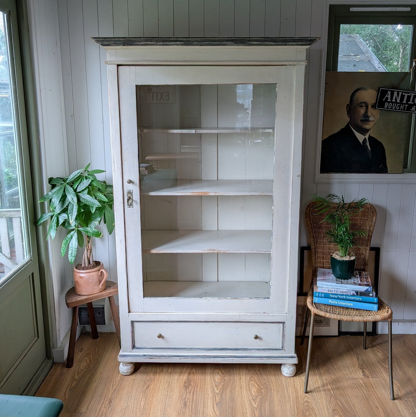 Large French Antique Glazed Cupboard