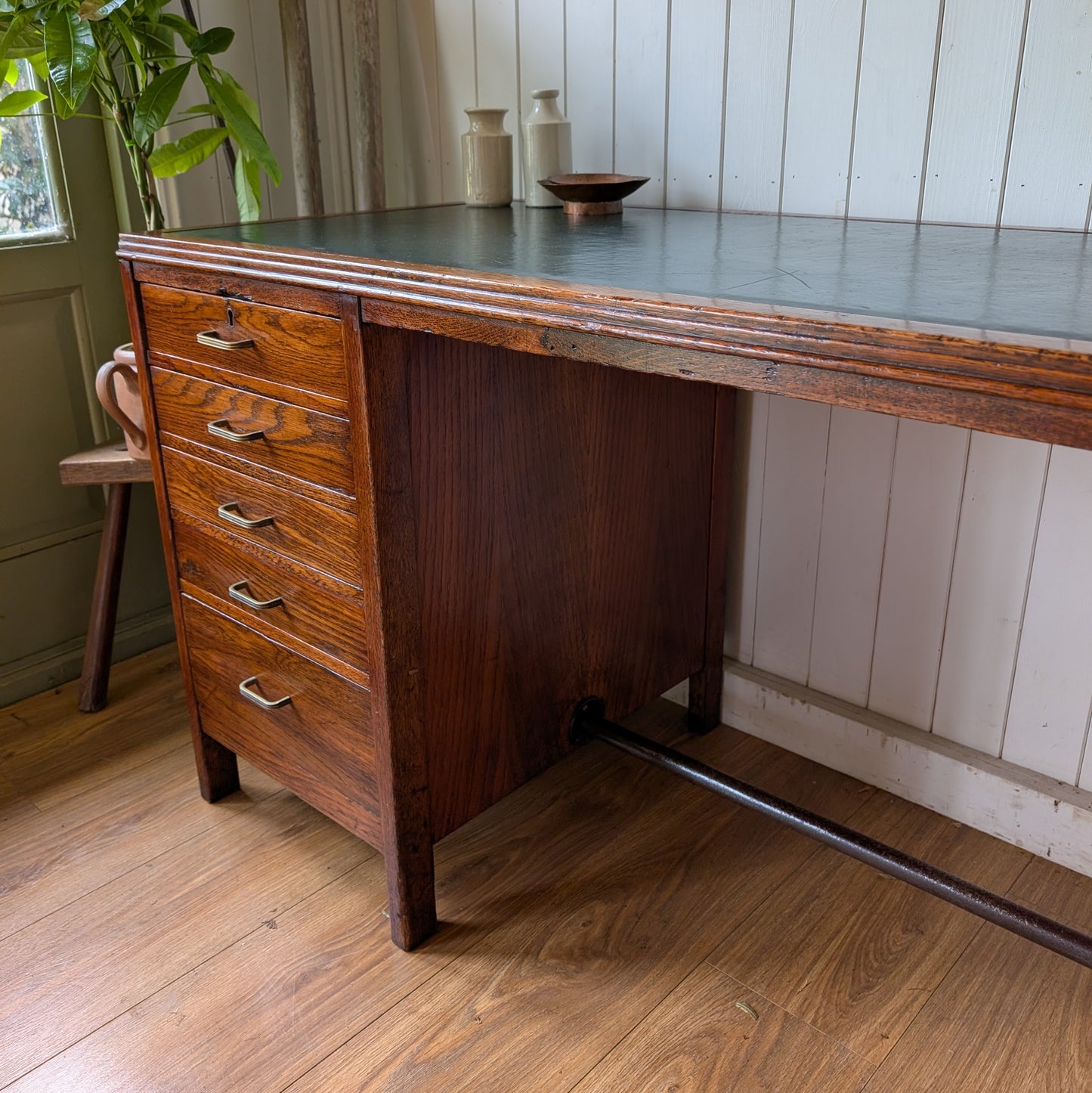 Vintage Art Deco Oak Desk