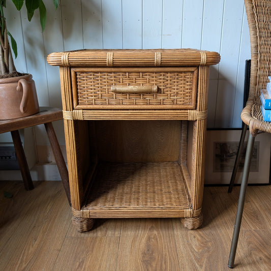 Vintage Wicker Side Table