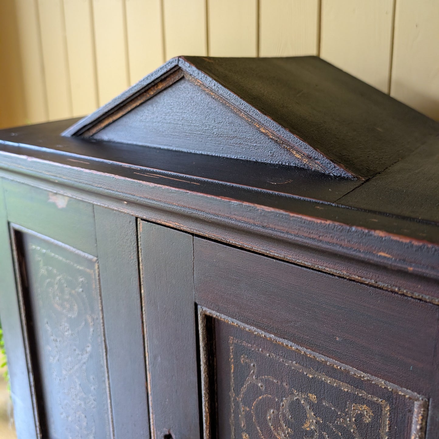 Victorian Ebonized Tabletop Cabinet with Drawers & Gilt Detail c.1890