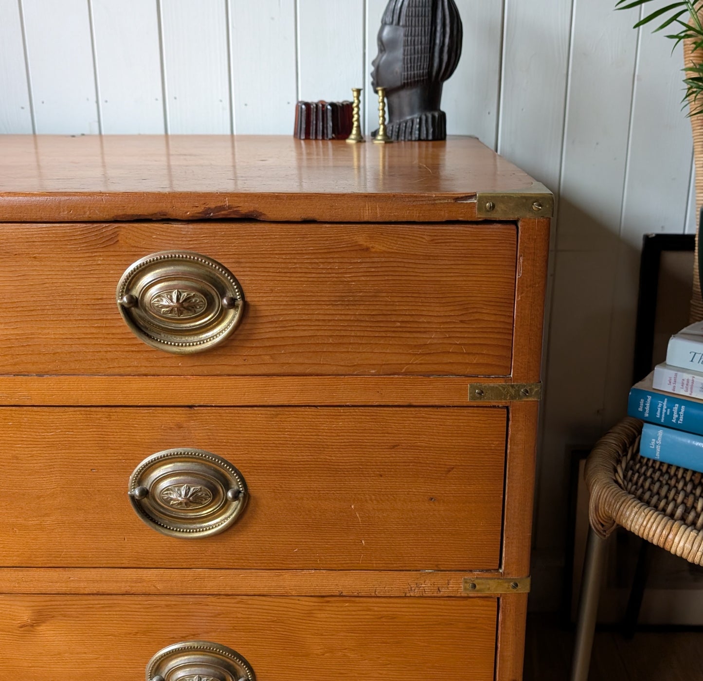 Antique Campaign Chest Of Drawers