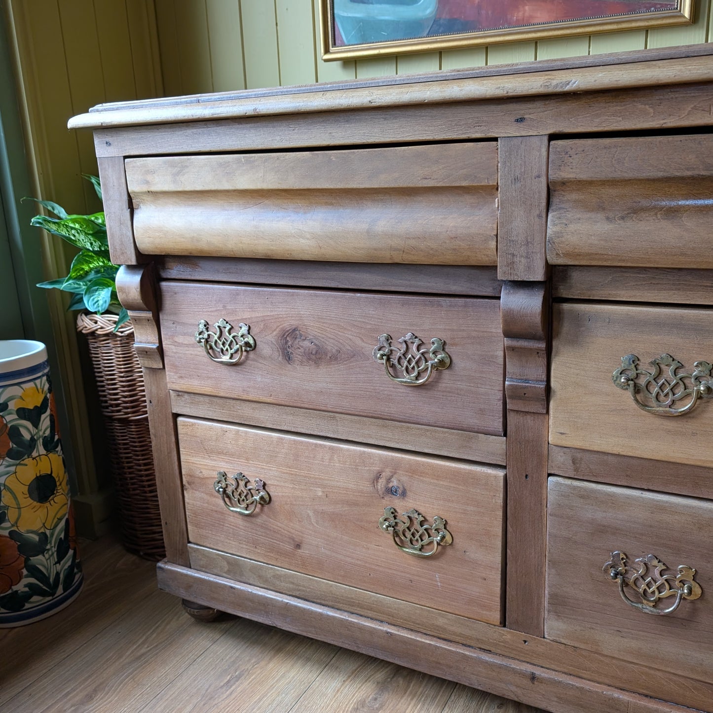 Rustic Antique Bank of Drawers