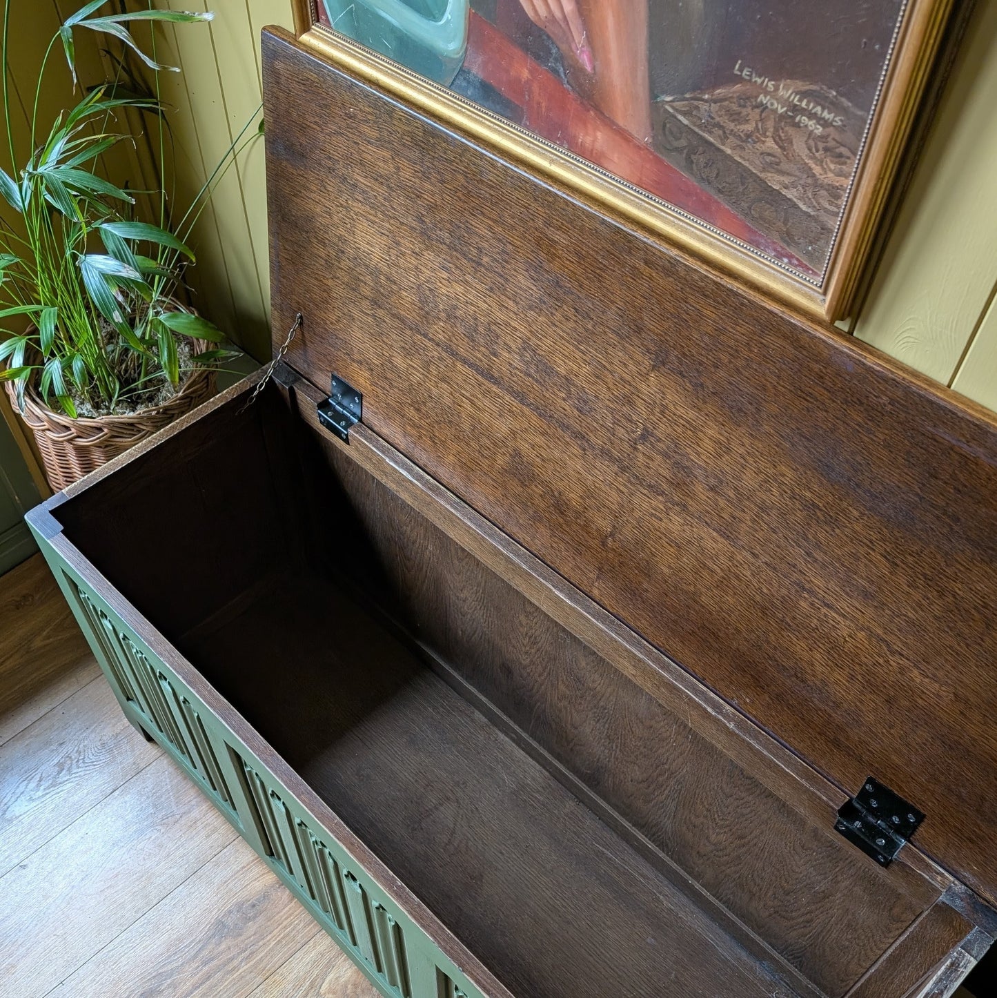 Large Painted Vintage Blanket Box