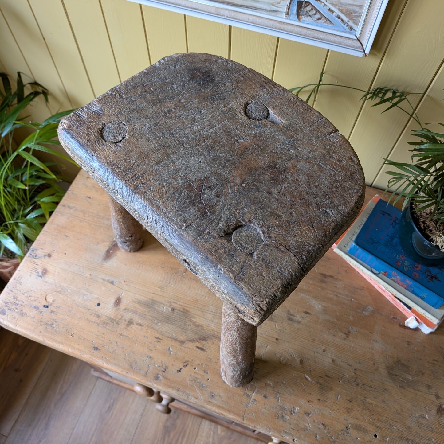 Rustic French Milking Stool