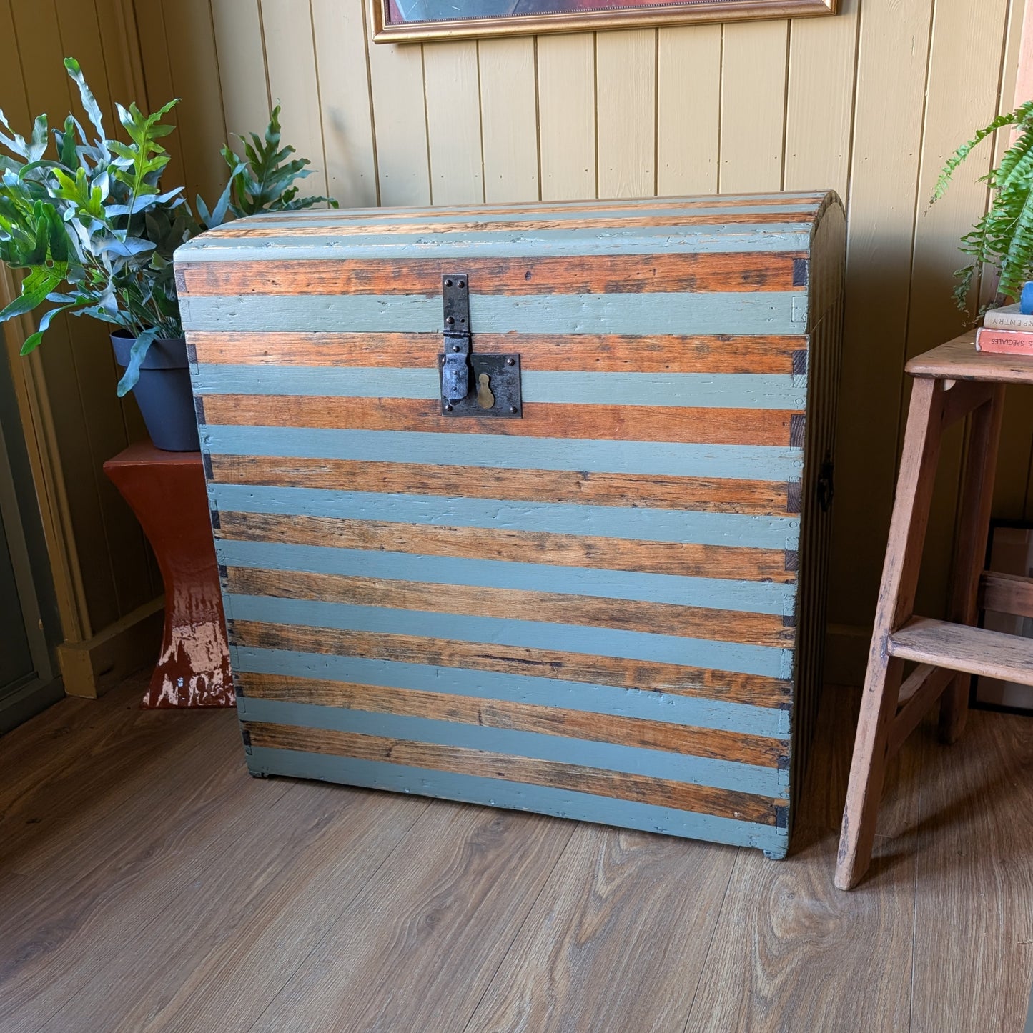 Painted Antique Dome Top Chest