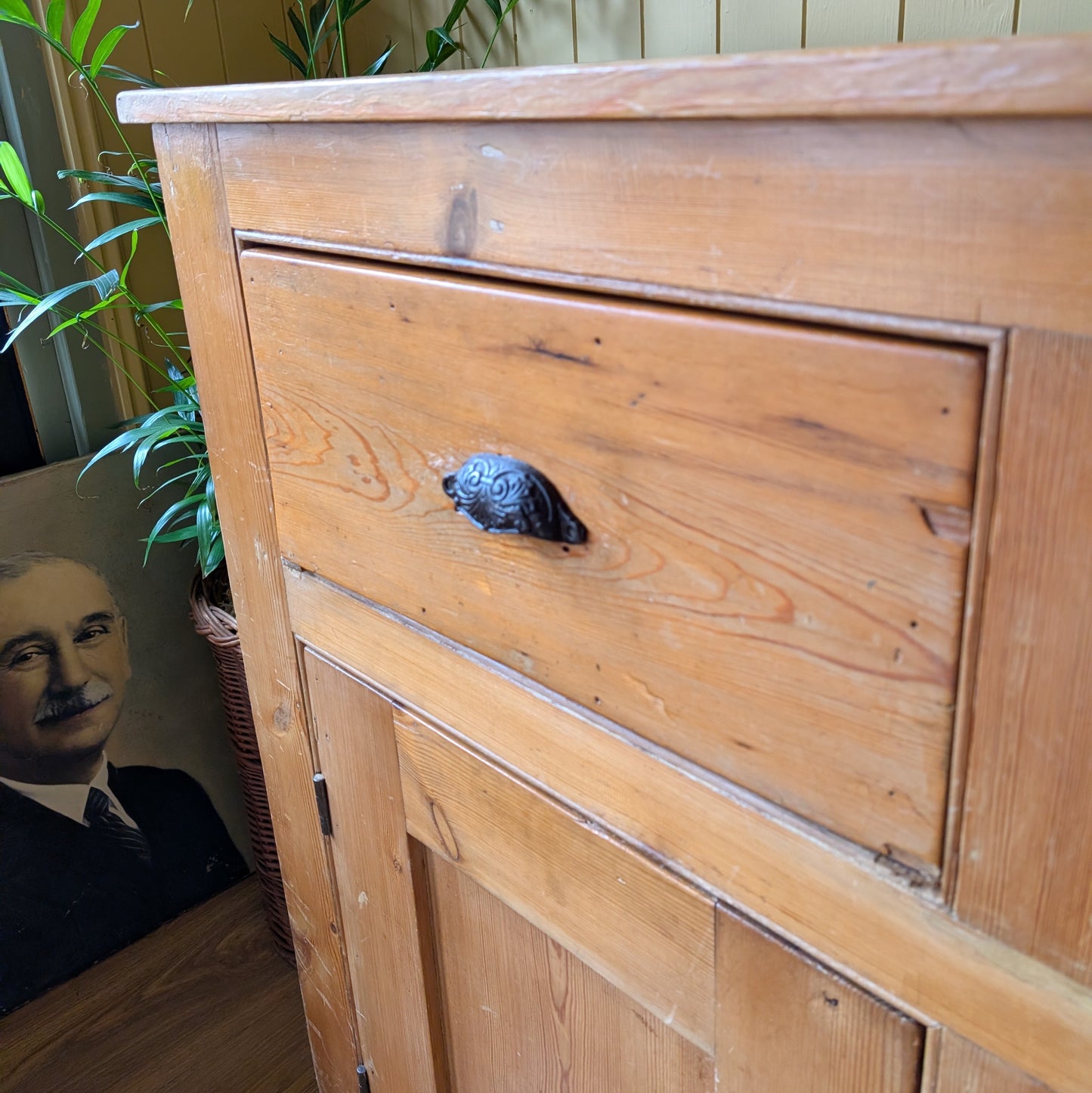 Victorian Pine Cupboard with Drawers