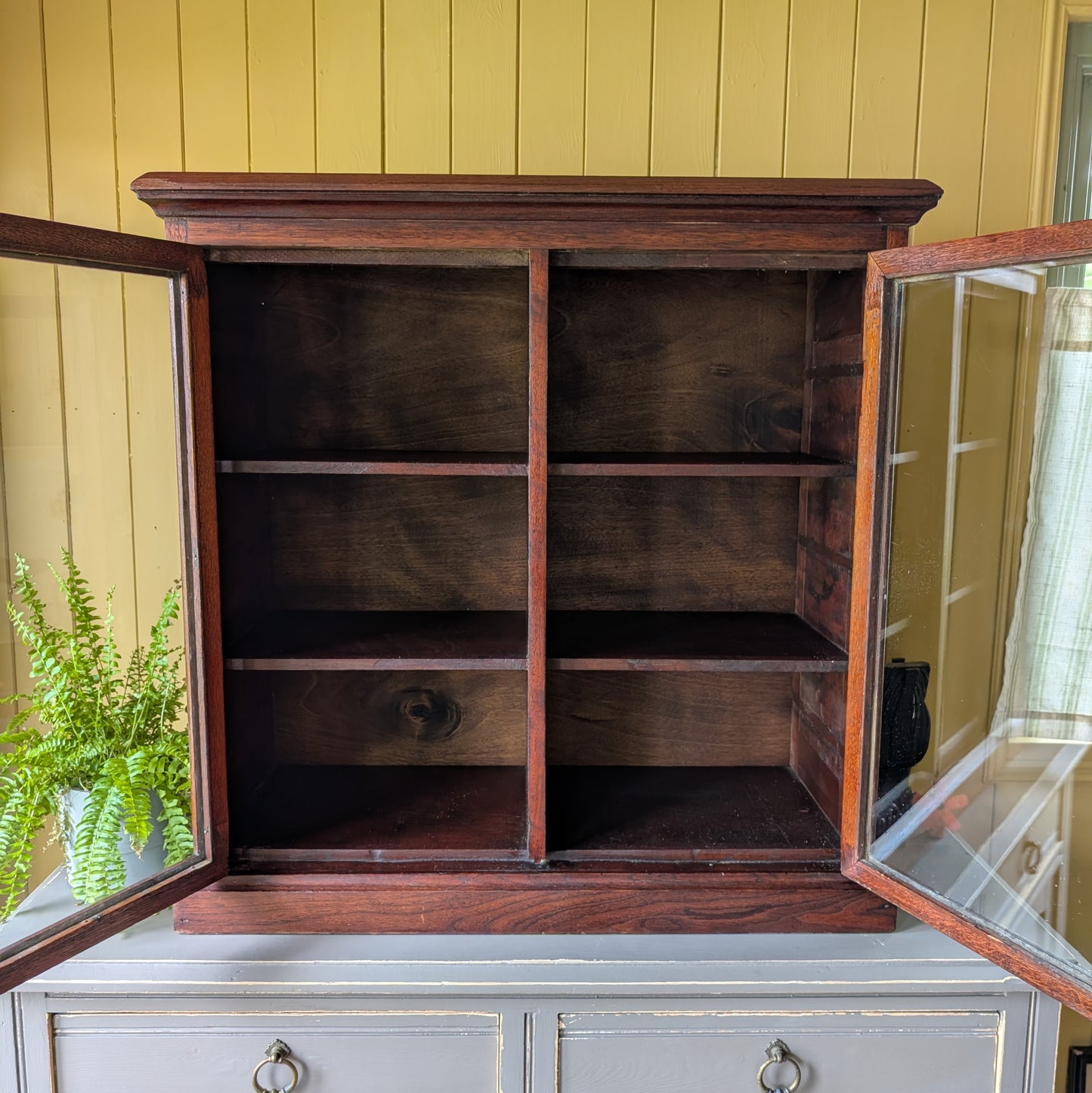 Antique Oak Glazed Countertop Cupboard.