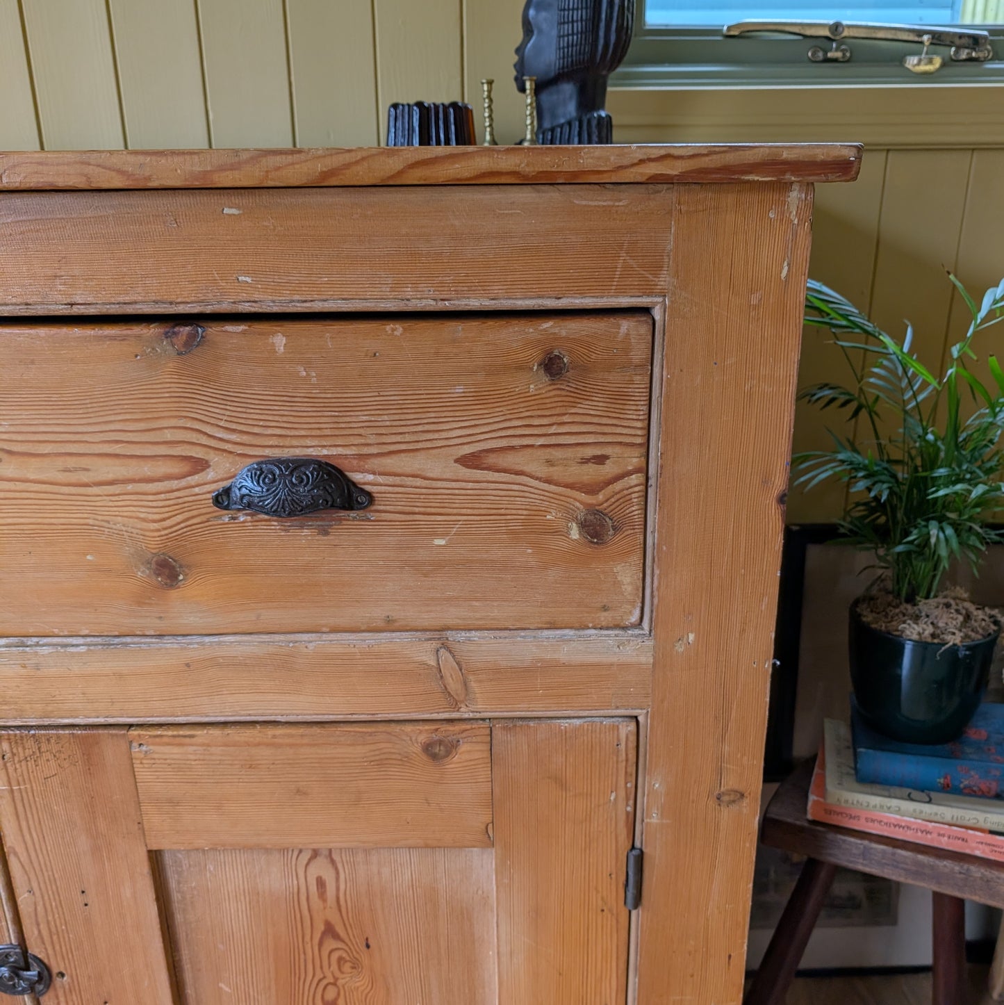 Victorian Pine Cupboard with Drawers