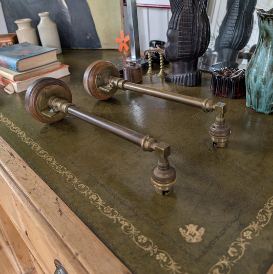 Pair of Antique Brass Wall Lights