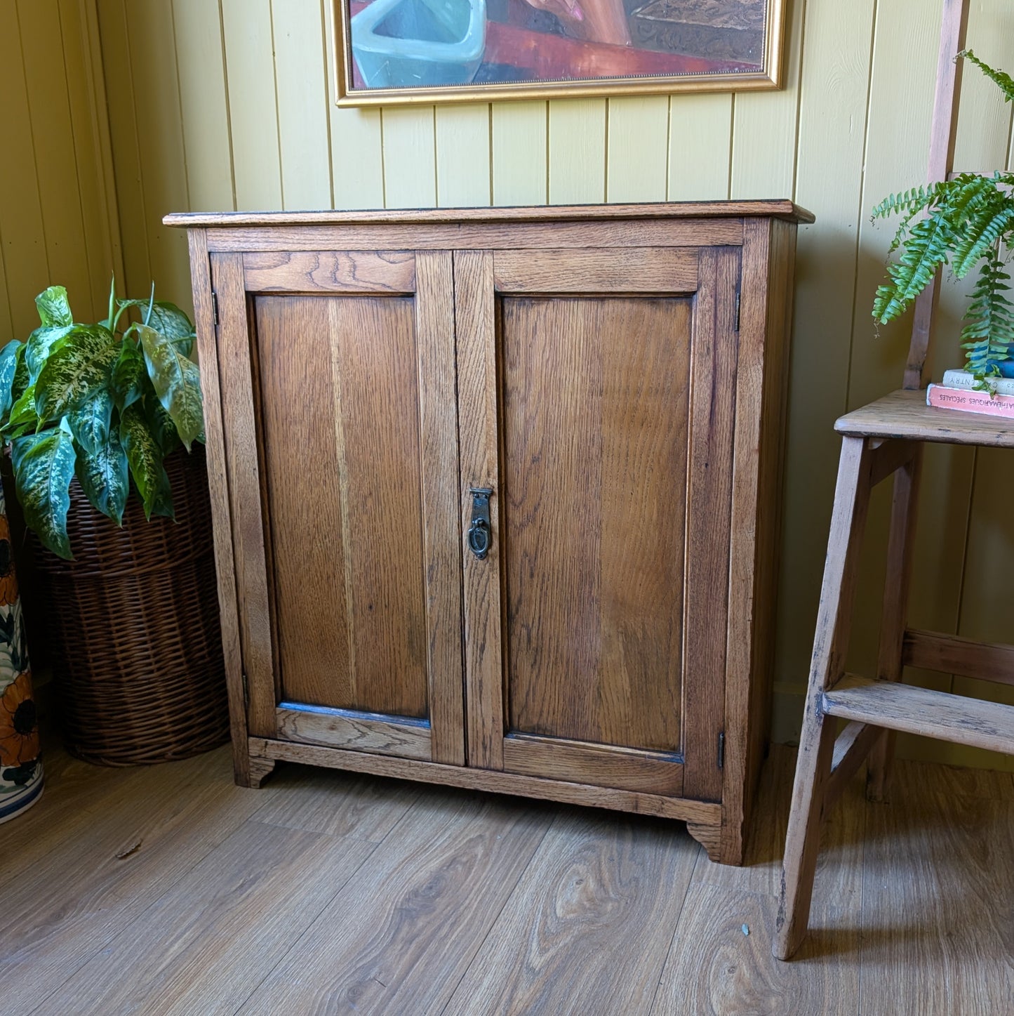 Antique Oak Shoe Cupboard