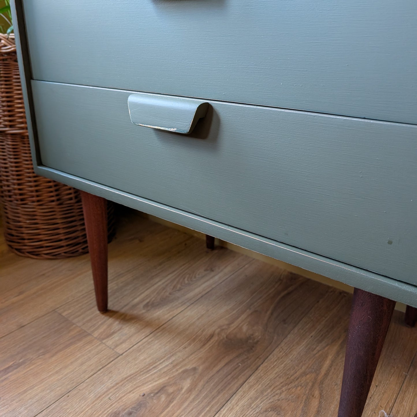 Tall Painted Mid Century Chest of Drawers