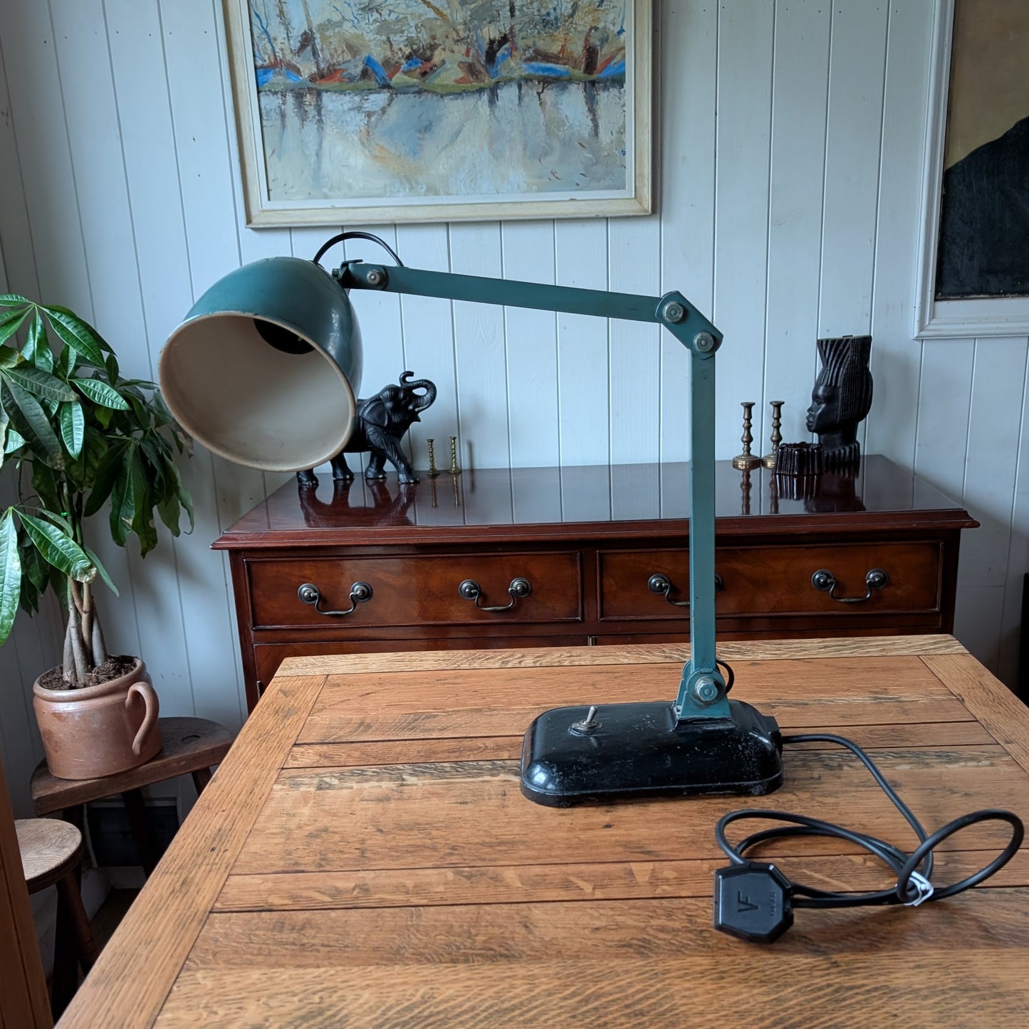 Large Vintage Industrial Work Light by Memlite