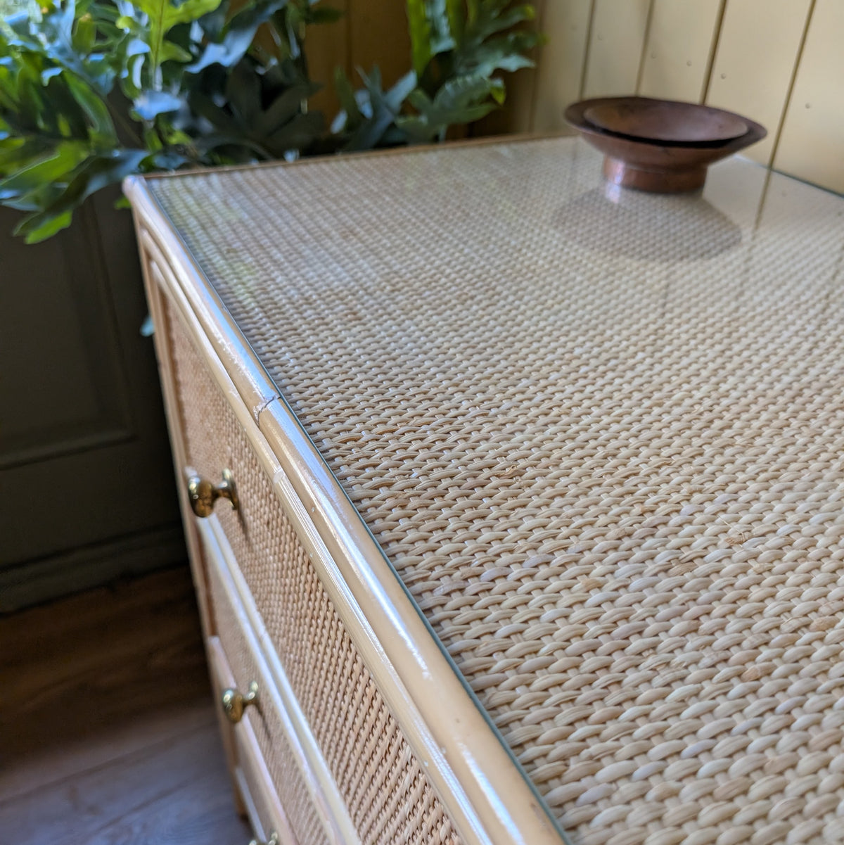Small Mid Century Bamboo Chest of Drawers