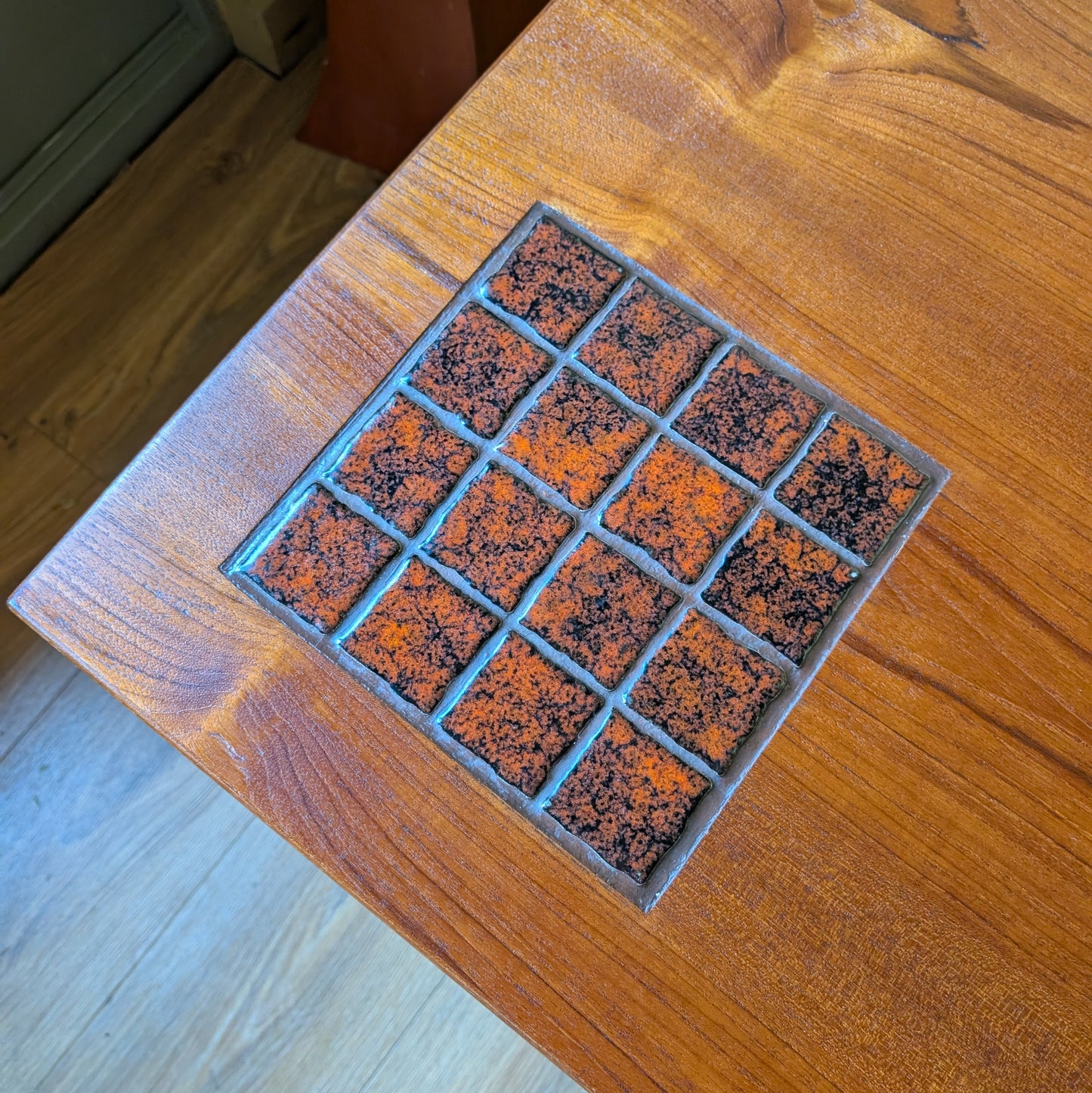 Mid Century Coffee Table with Tiled Insert