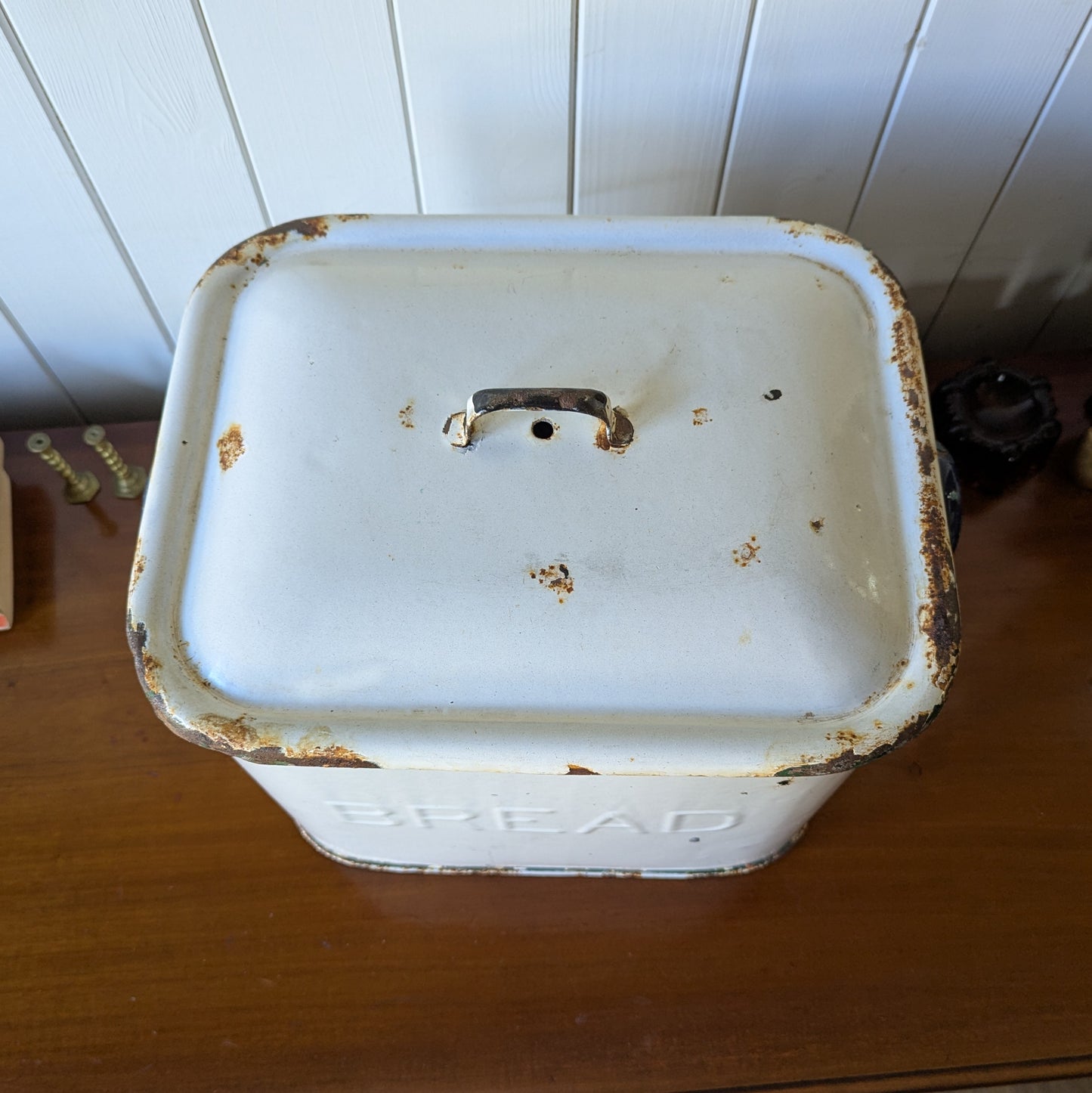Vintage Enamel Bread Bin