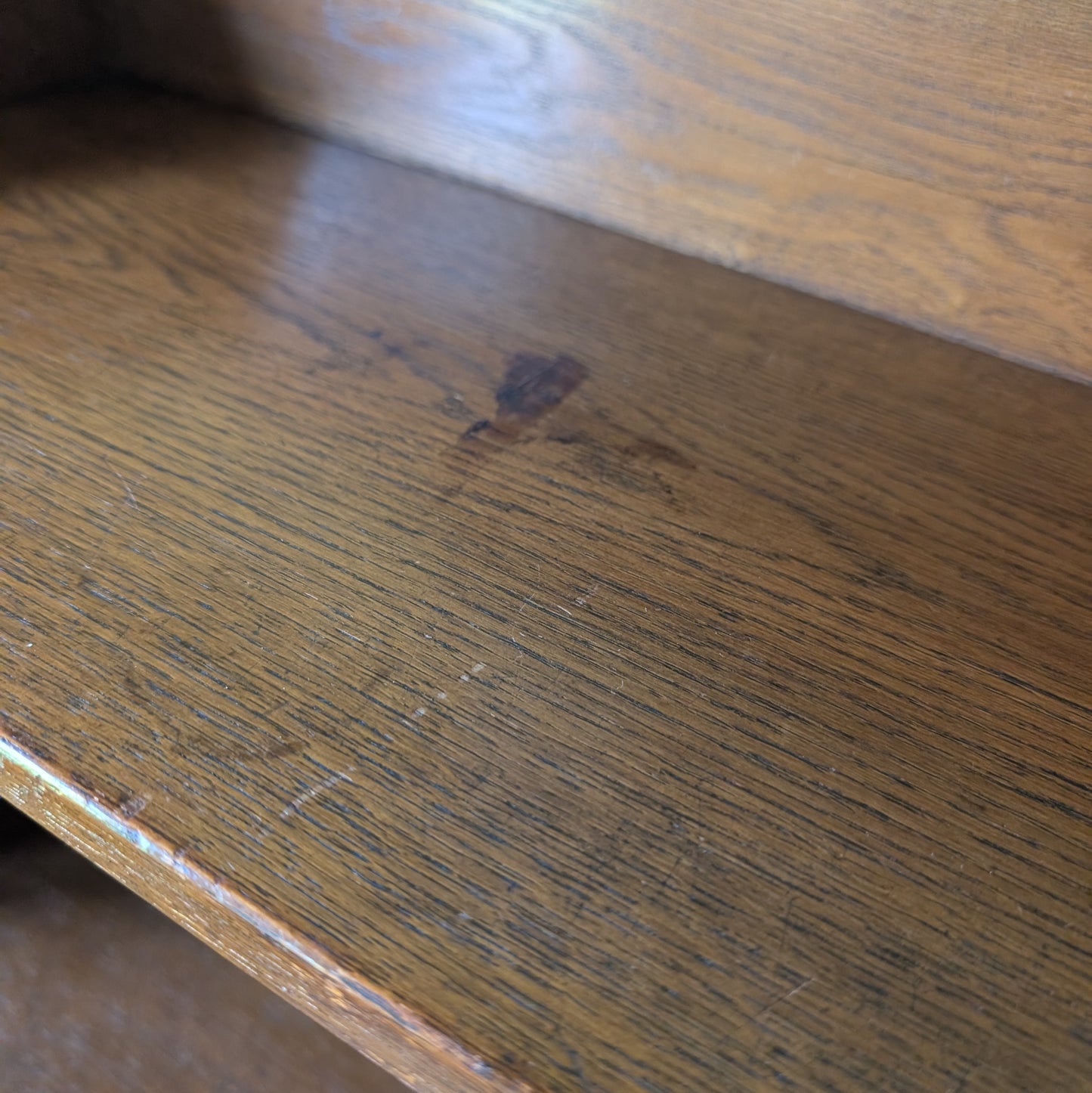 Narrow Antique Oak Bookcase with Bookcase.