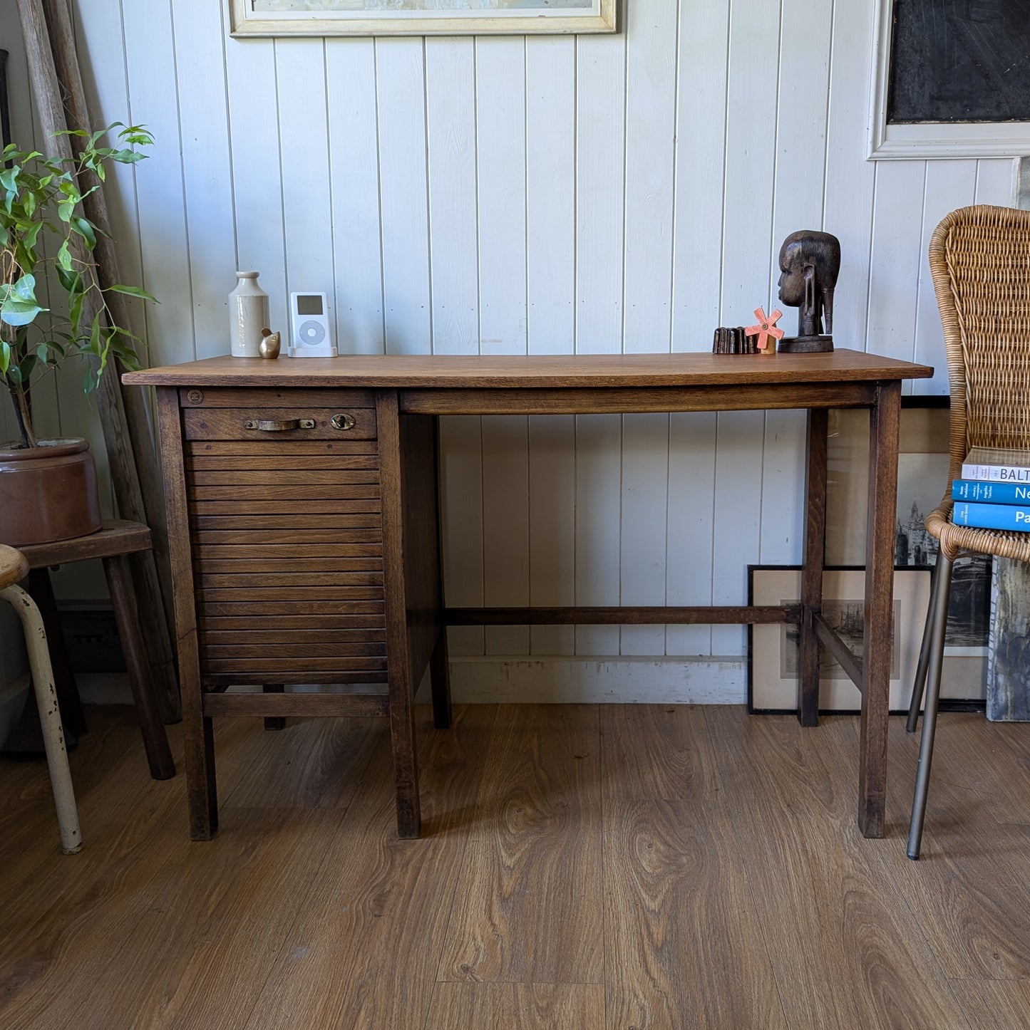 Antique French Tambour Front Desk