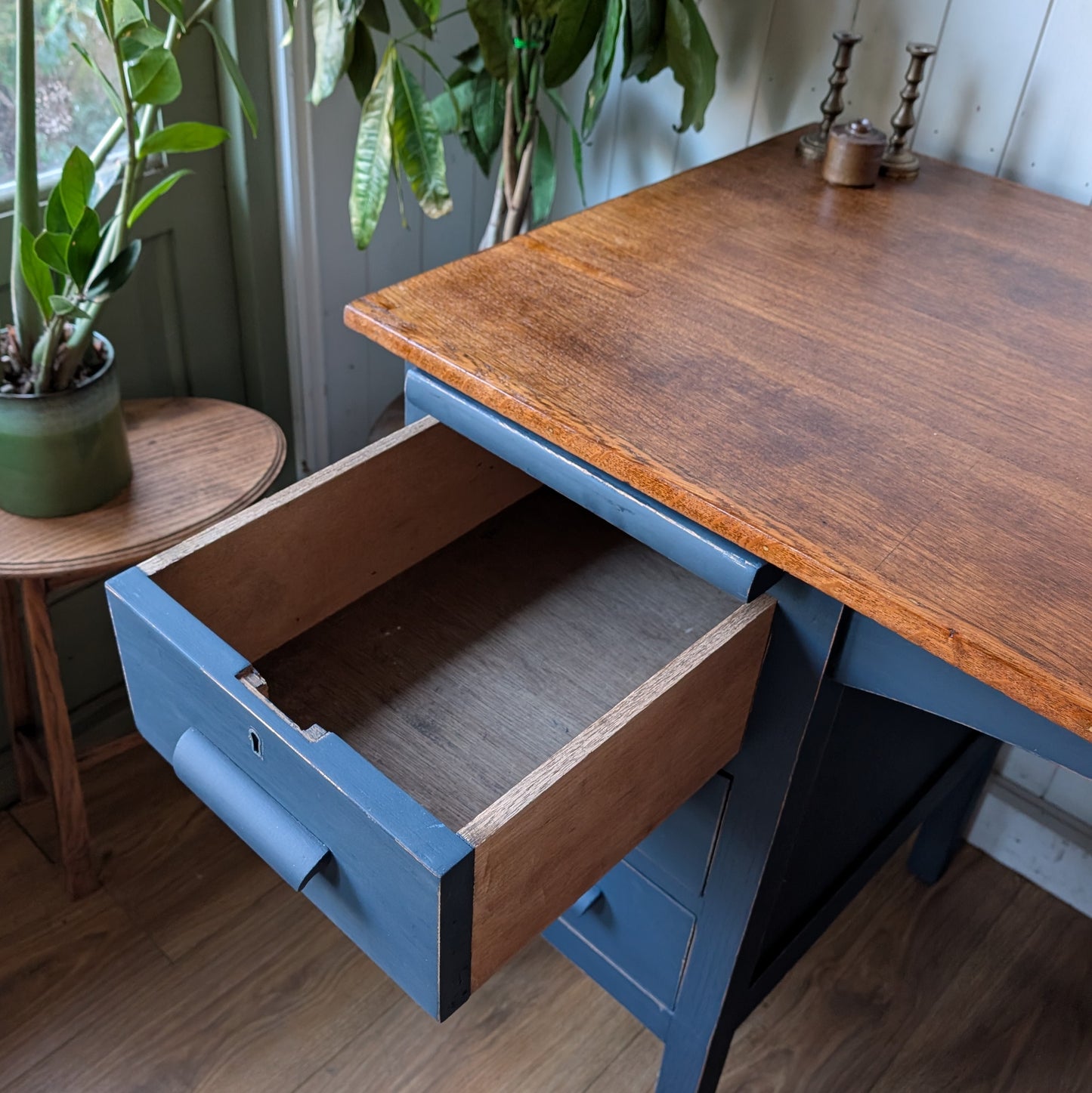 Painted Antique Oak Desk