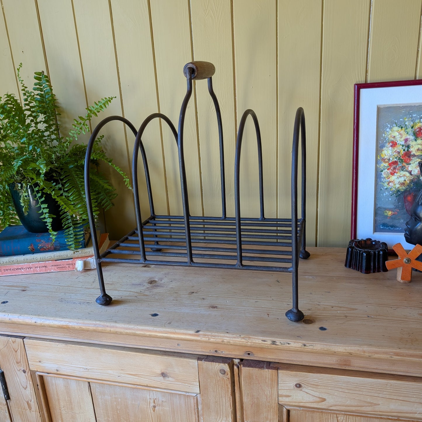 Antique Wrought Iron Magazine Rack