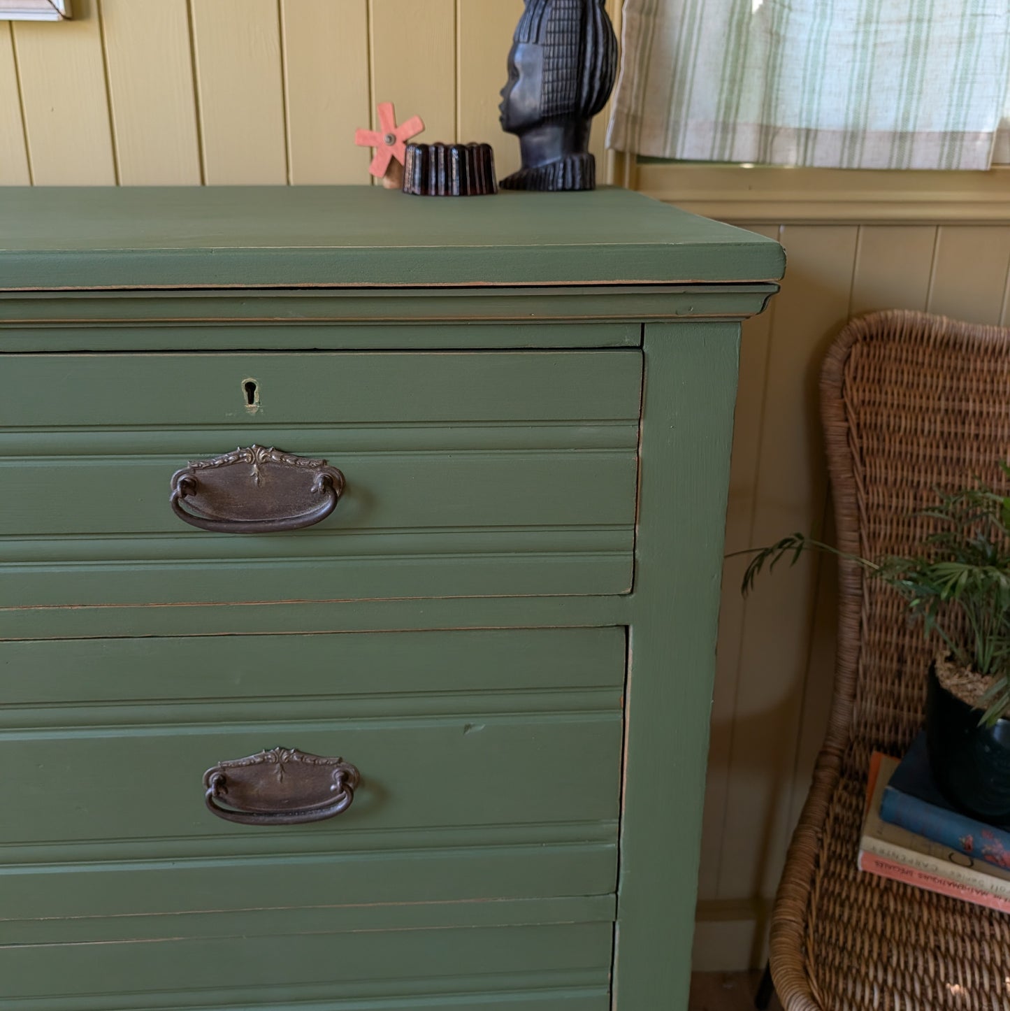 Large Painted Antique Chest of Drawers