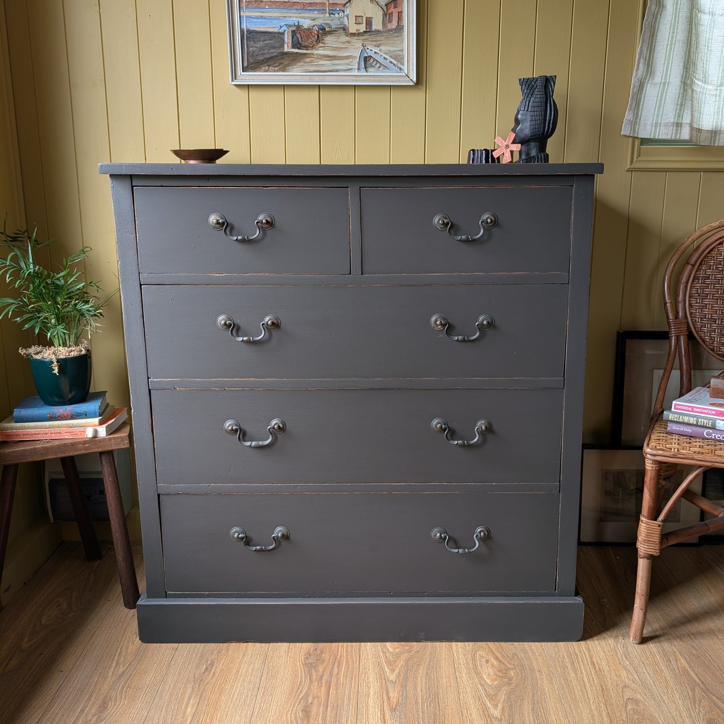 Painted Antique Chest of Drawers.