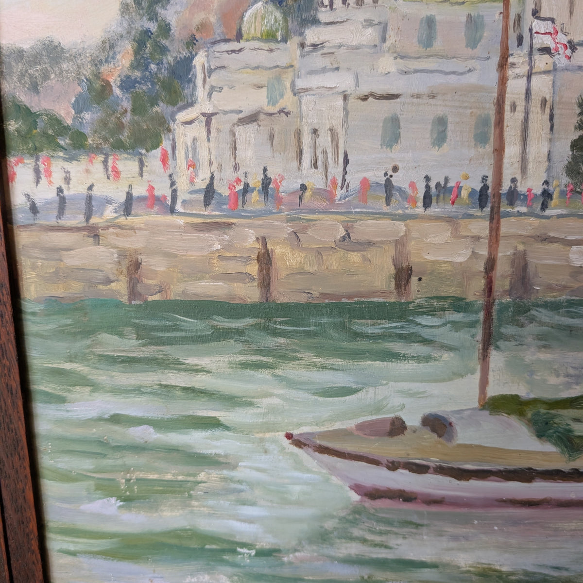 Vintage Oil Painting "Anchored in the Calm"