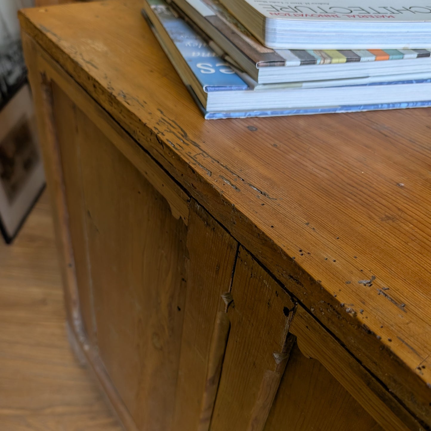 Large Low Antique Bank of Drawers
