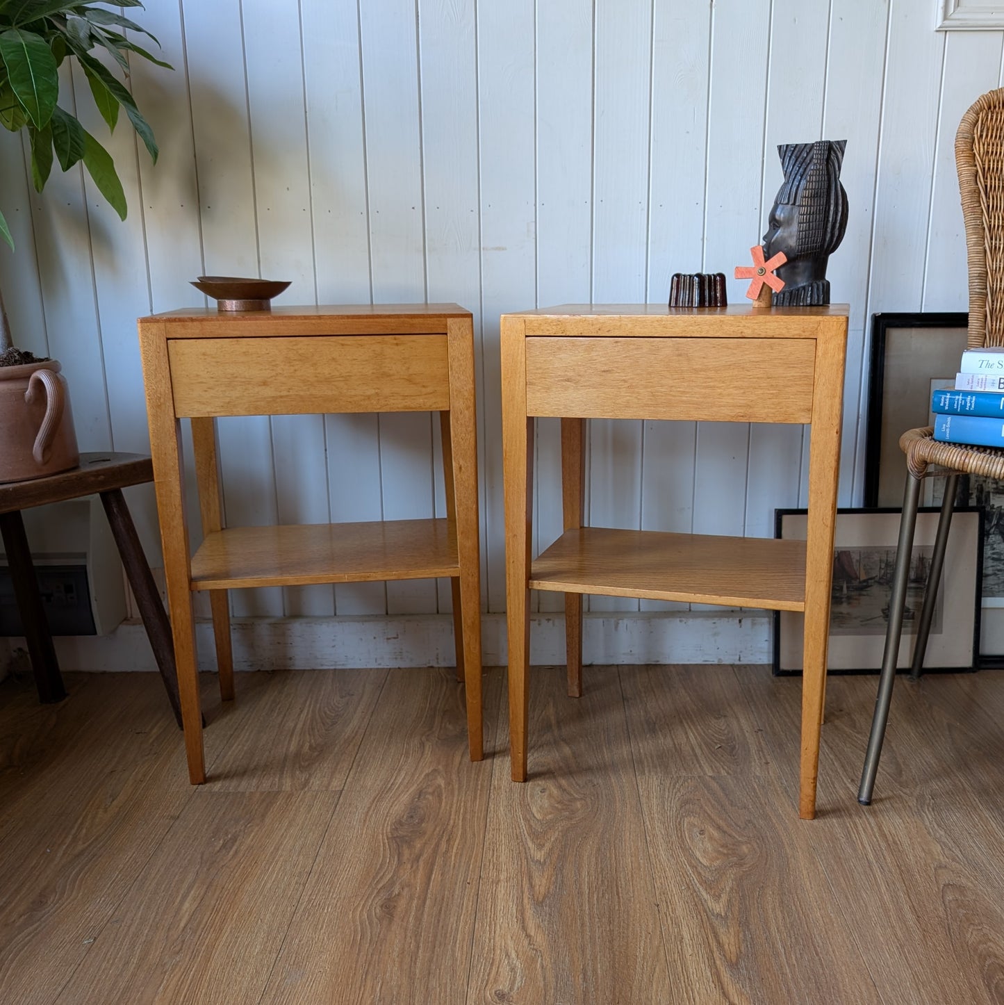 Pair of Mid Century Bedside Tables by H E Gibbs Ltd