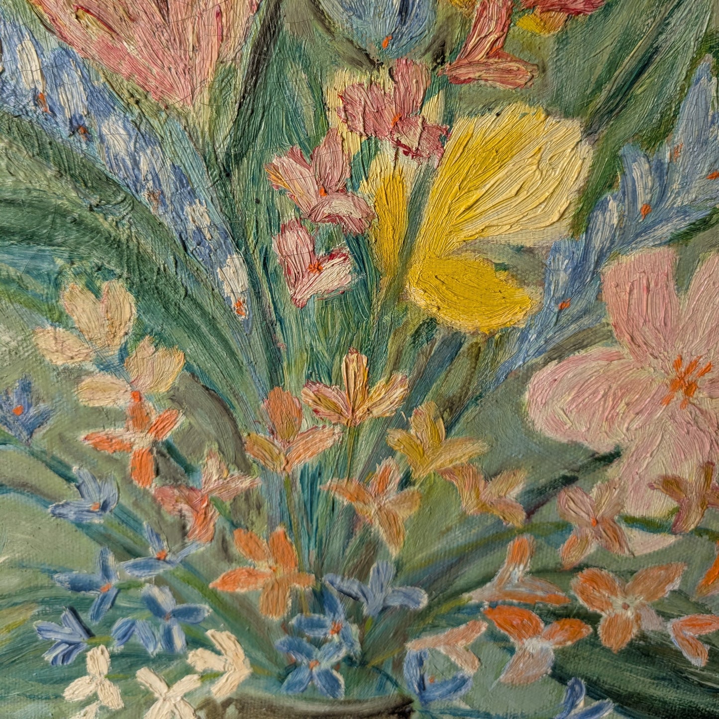 Mid-Century Impressionist Floral Oil Painting