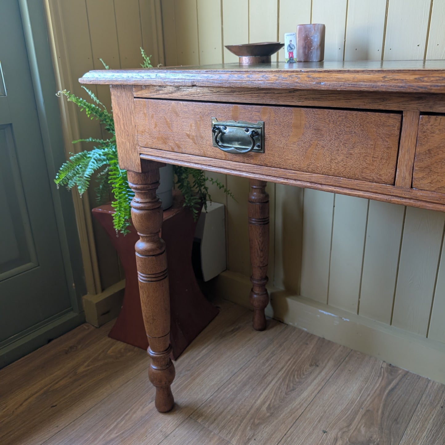 Antique Writing Desk with Leather Top