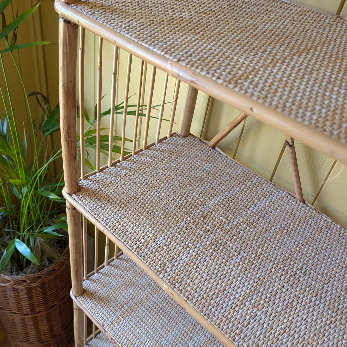 Mid Century Bamboo and Rattan Shelves