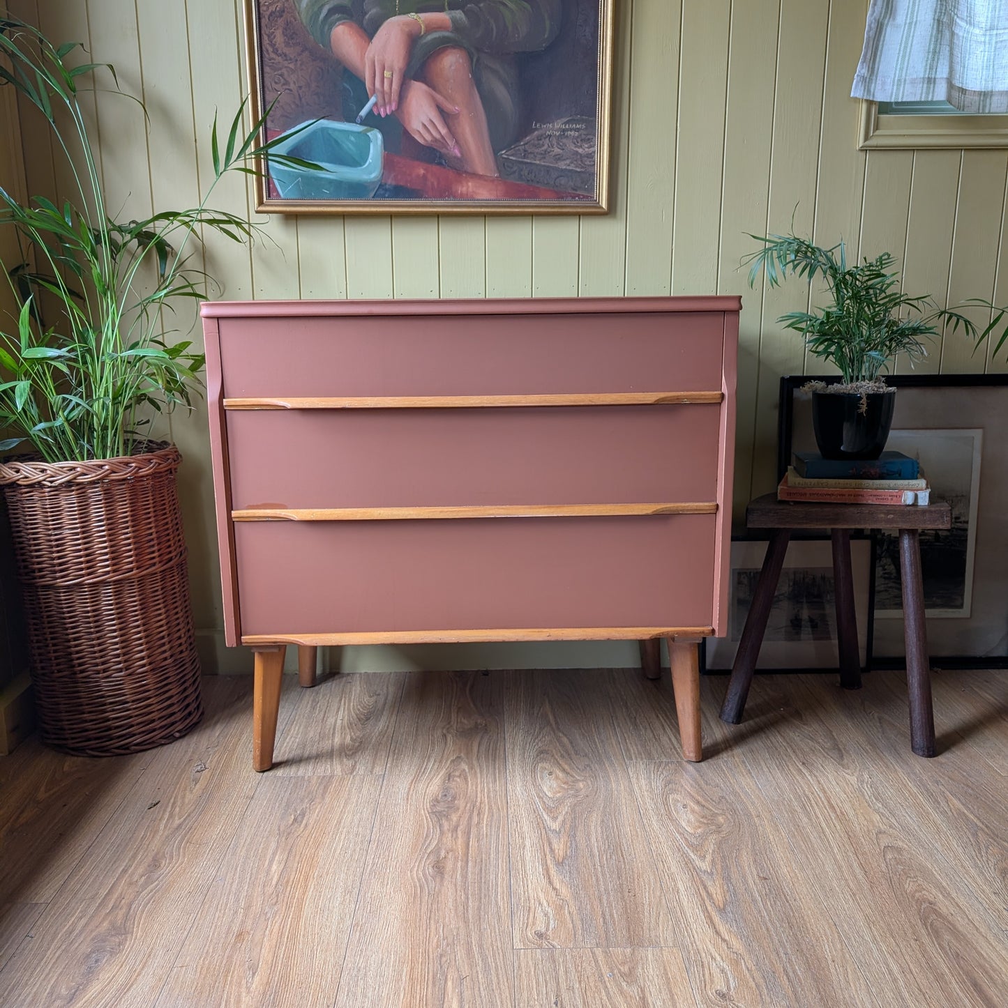 Small Painted Mid Century Chest of Drawers