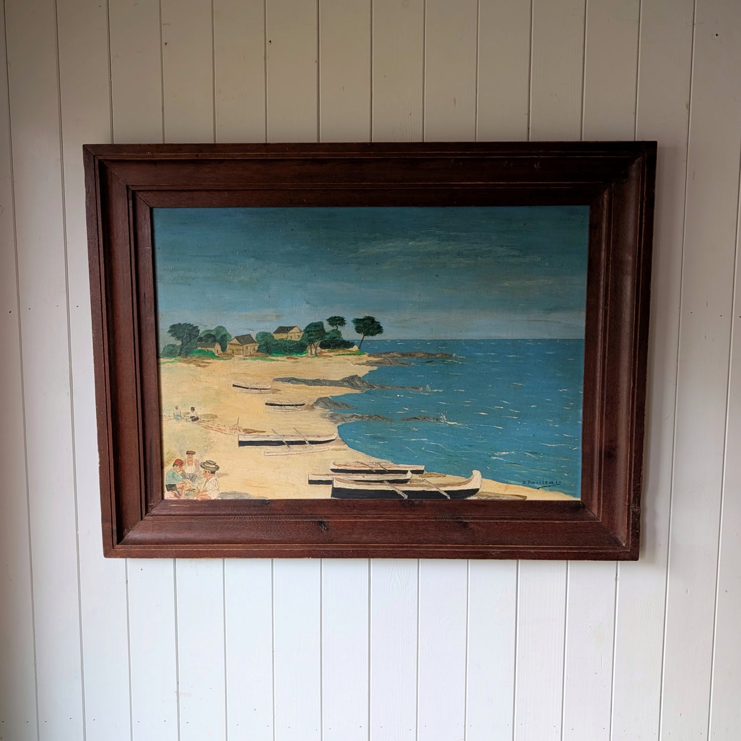 Vintage French Oil Painting "Quiet Waters"