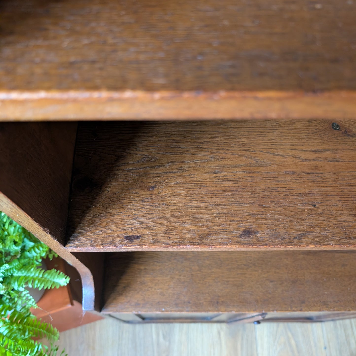 Narrow Antique Oak Bookcase with Bookcase.