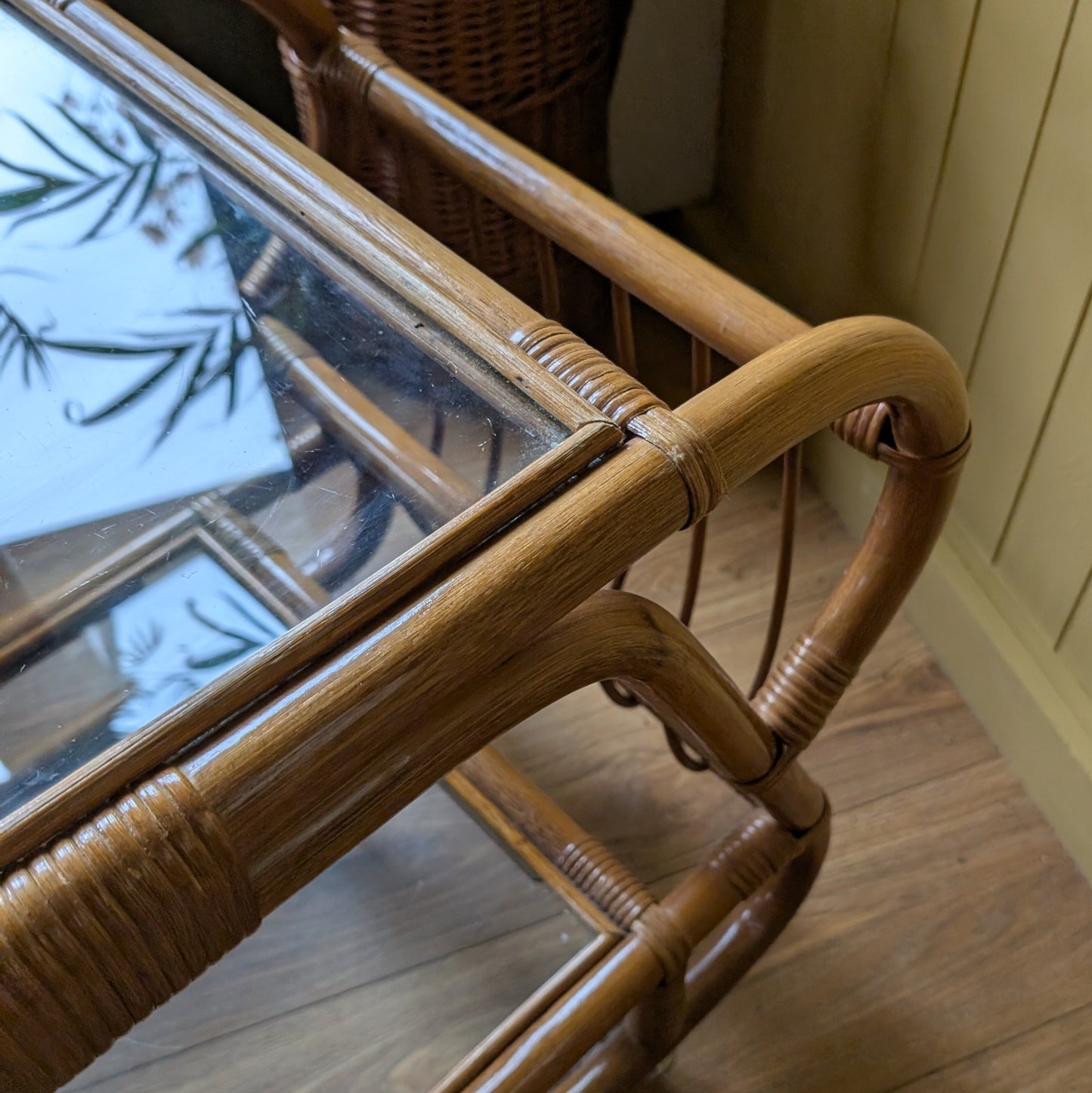1950s Italian Bamboo Bar Cart