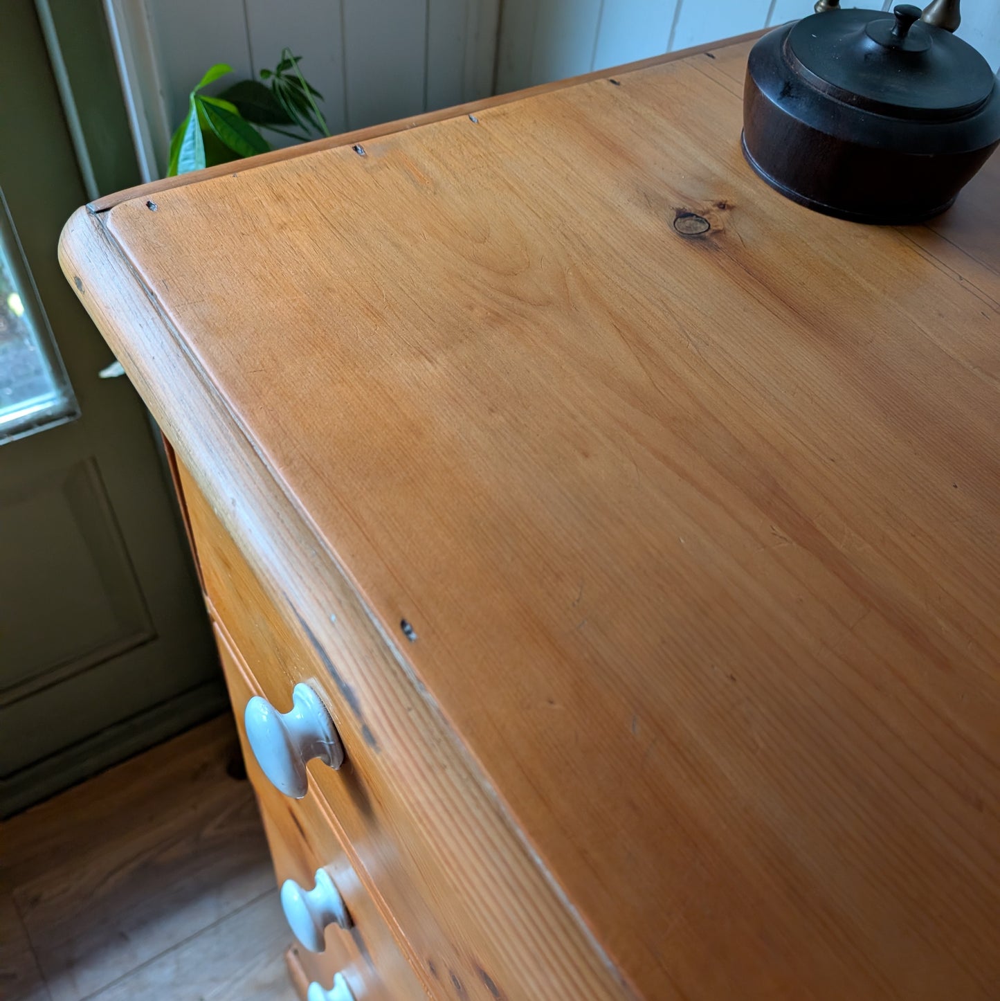 Tall Victorian Pine Chest of Drawers