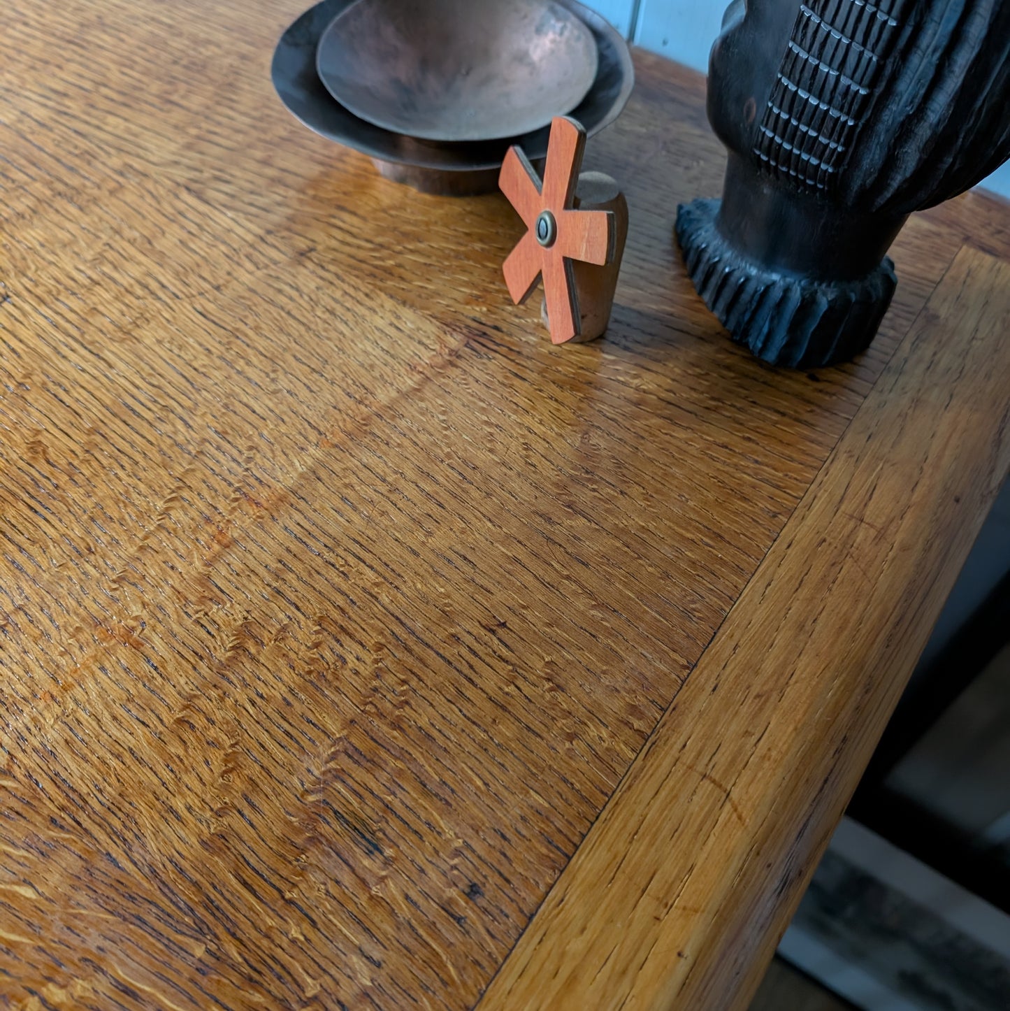 Antique Oak Pedestal Desk