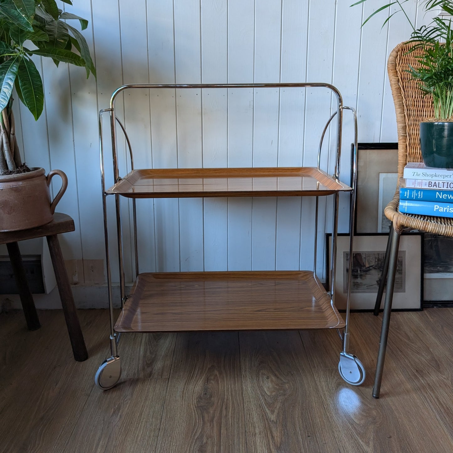 German Mid Century Folding Drinks Trolley