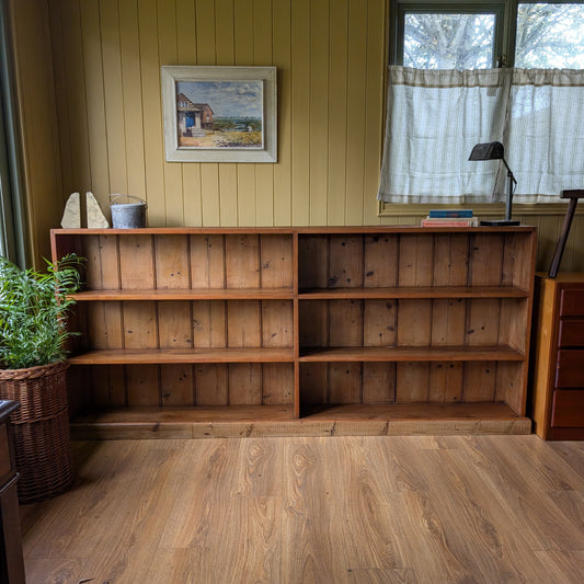 Large Rustic Antique Pine Bookcase