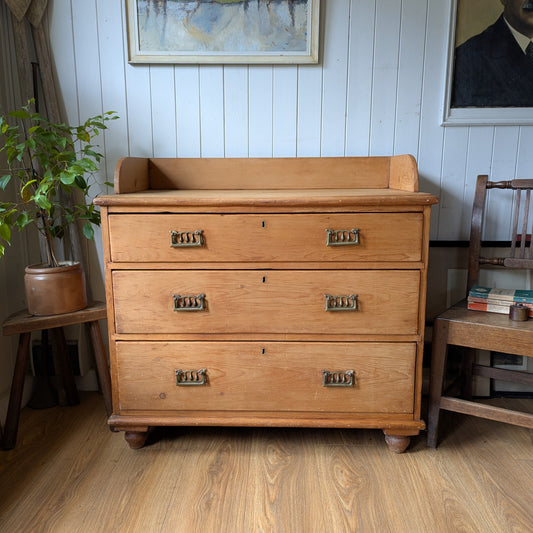 Rustic Victorian Pine Chest of Drawers