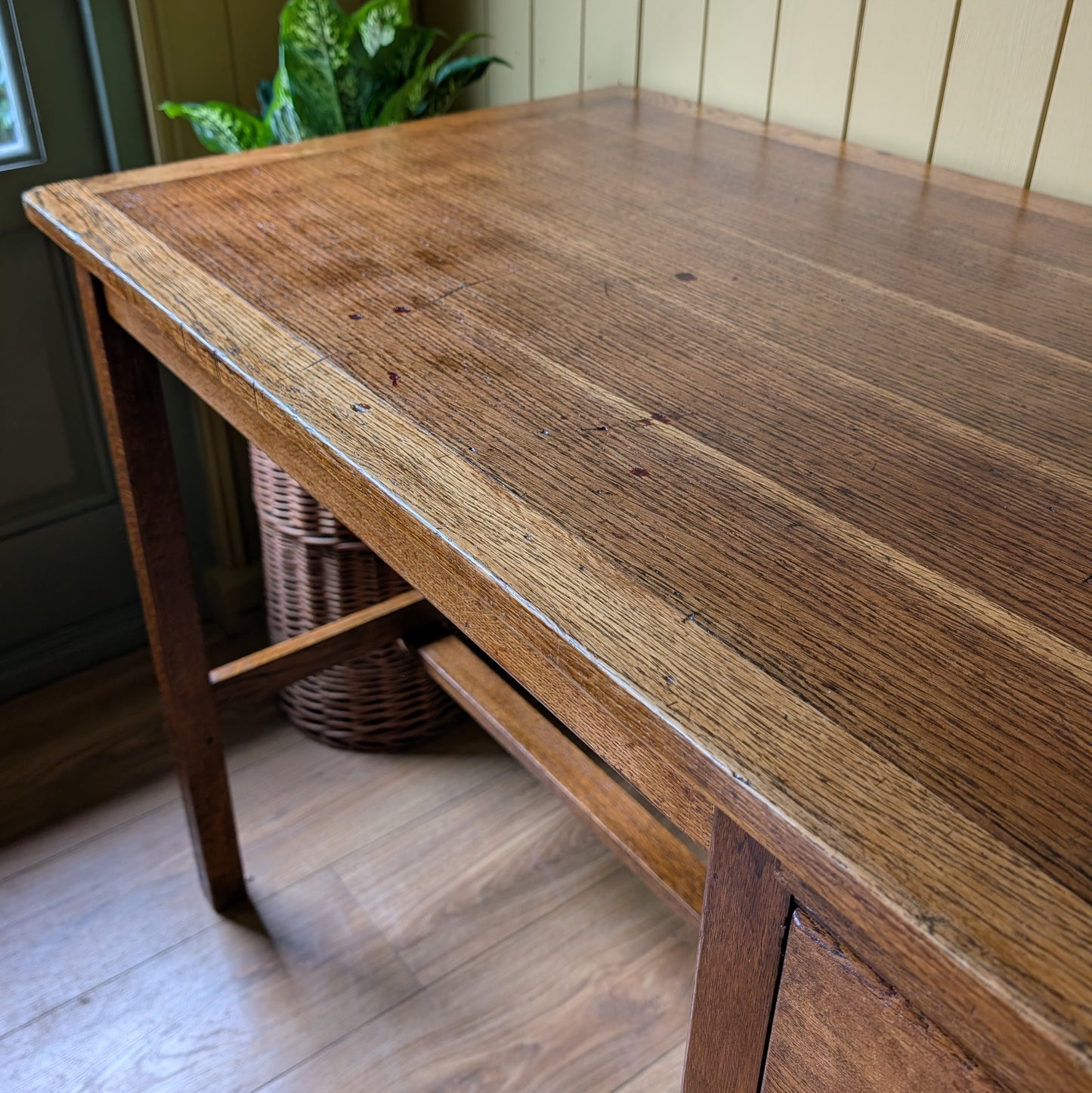 Vintage Oak Pedestal Desk