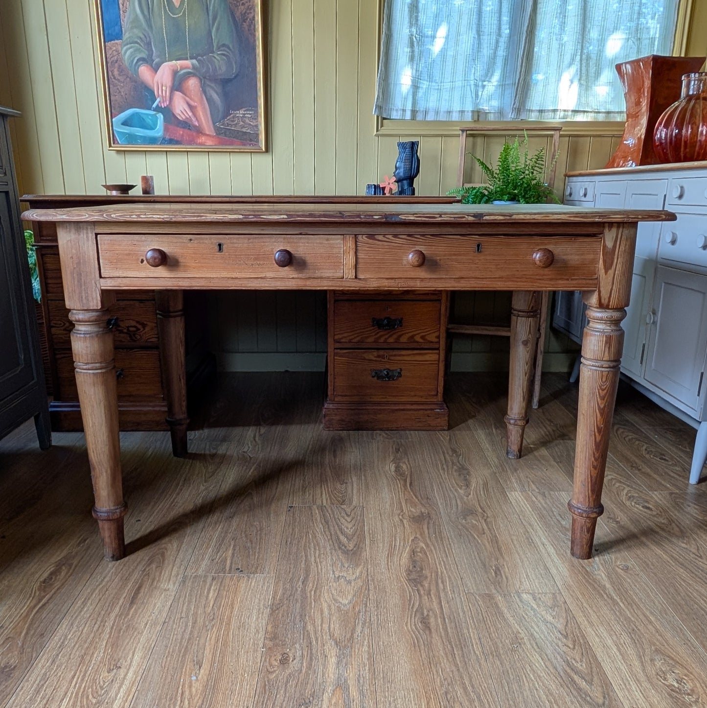 Victorian Pine Farmhouse Kitchen Table